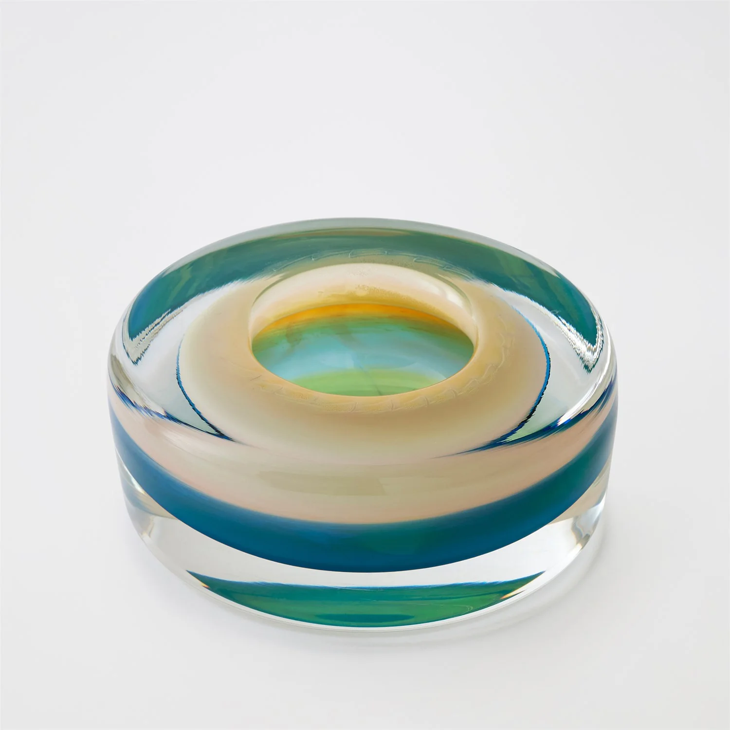 Global Views Blue Thick Cylinder Bowl - Image 9