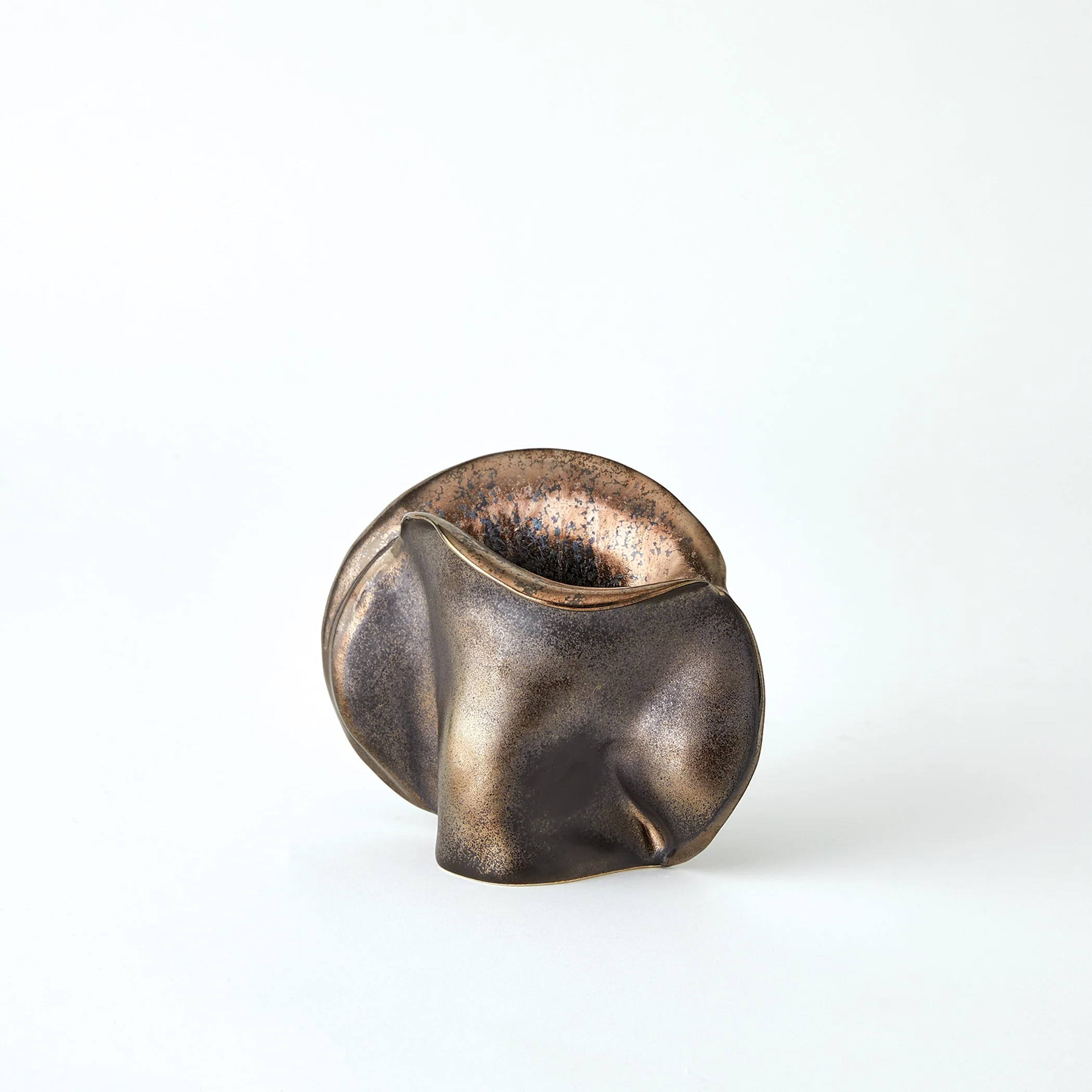 Global Views Bocca Vase Reactive Bronze