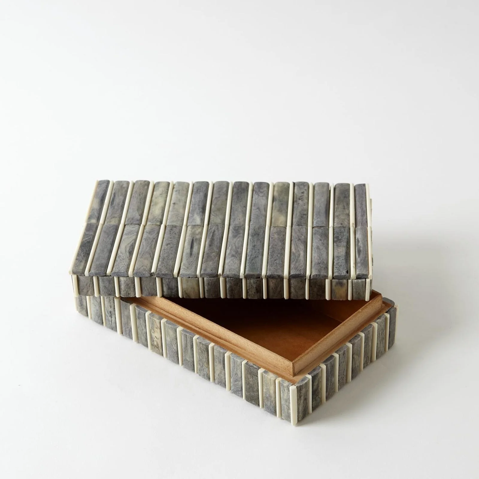 Global Views Bone Box-Grey/Ivory - Image 3