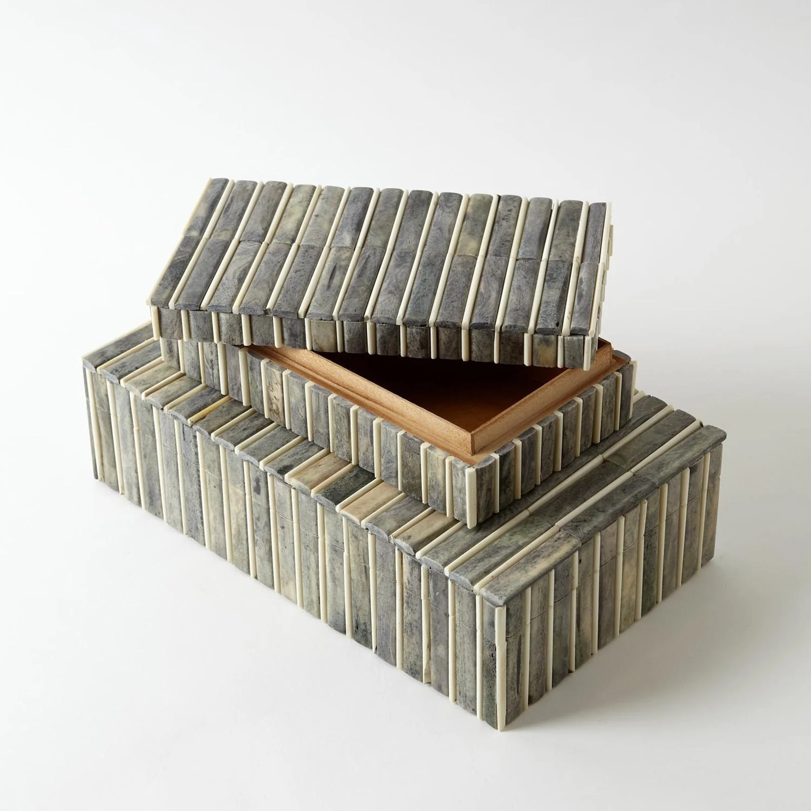 Global Views Bone Box-Grey/Ivory - Image 5