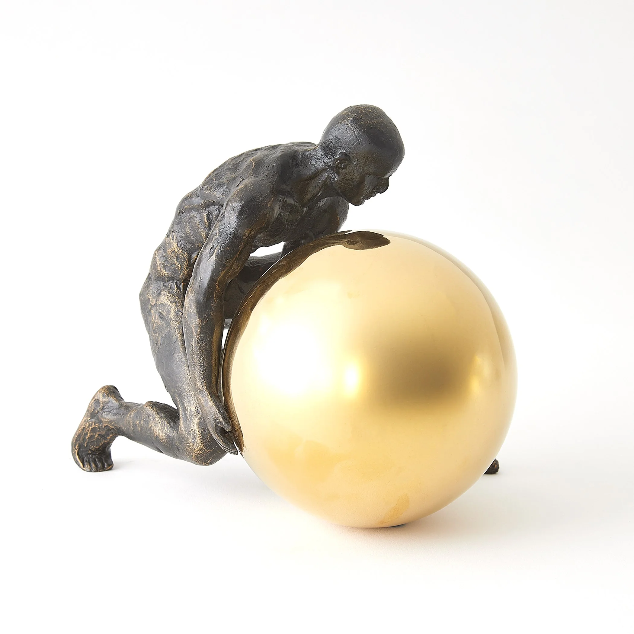 Global Views Boulder Man Bronze w/Brass Sphere - Image 2