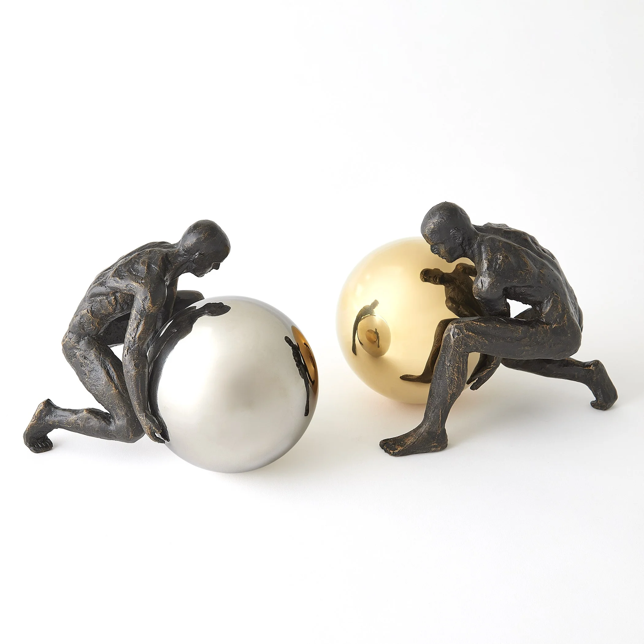 Global Views Boulder Man Bronze w/Brass Sphere - Image 4