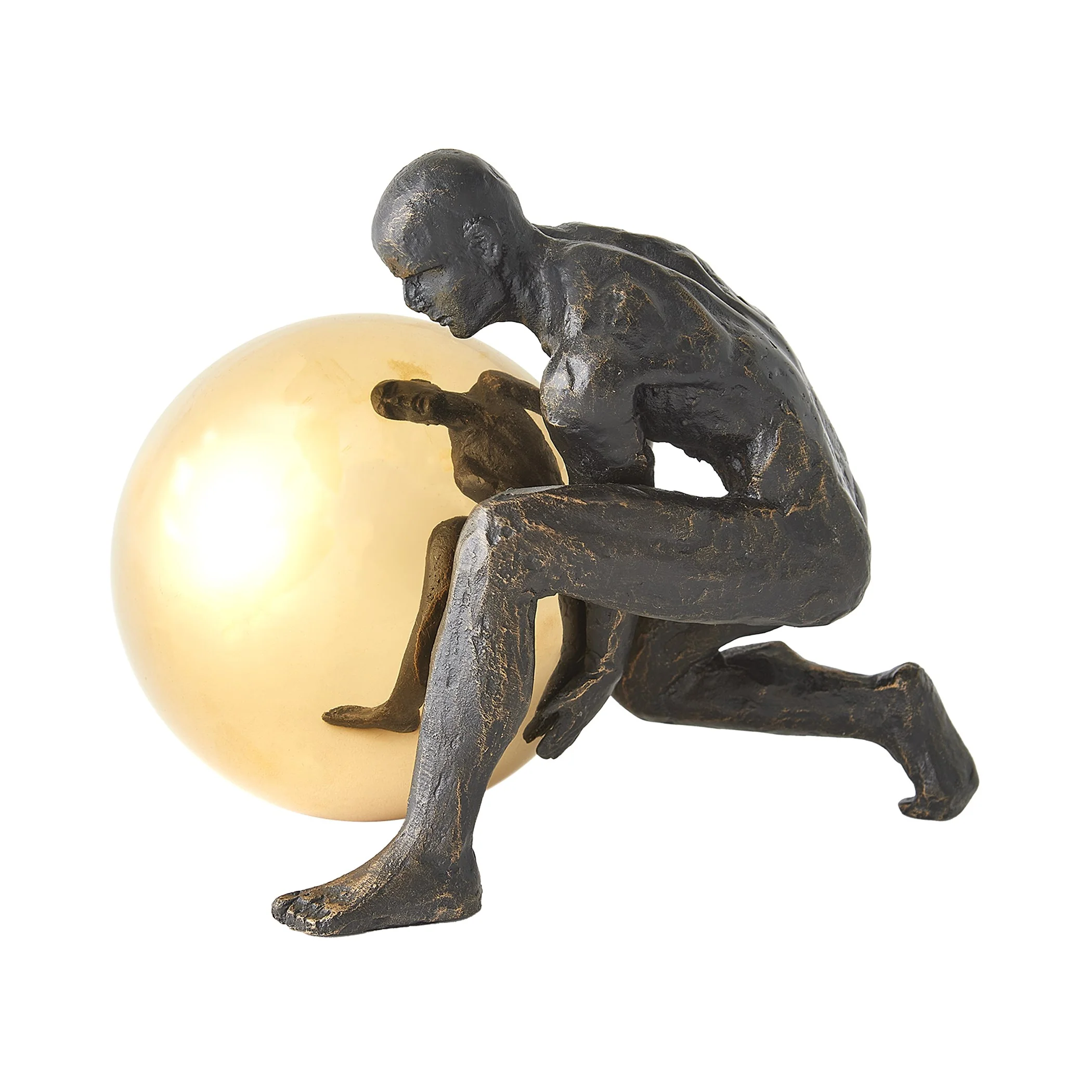 Global Views Boulder Man Bronze w/Brass Sphere - Image 9