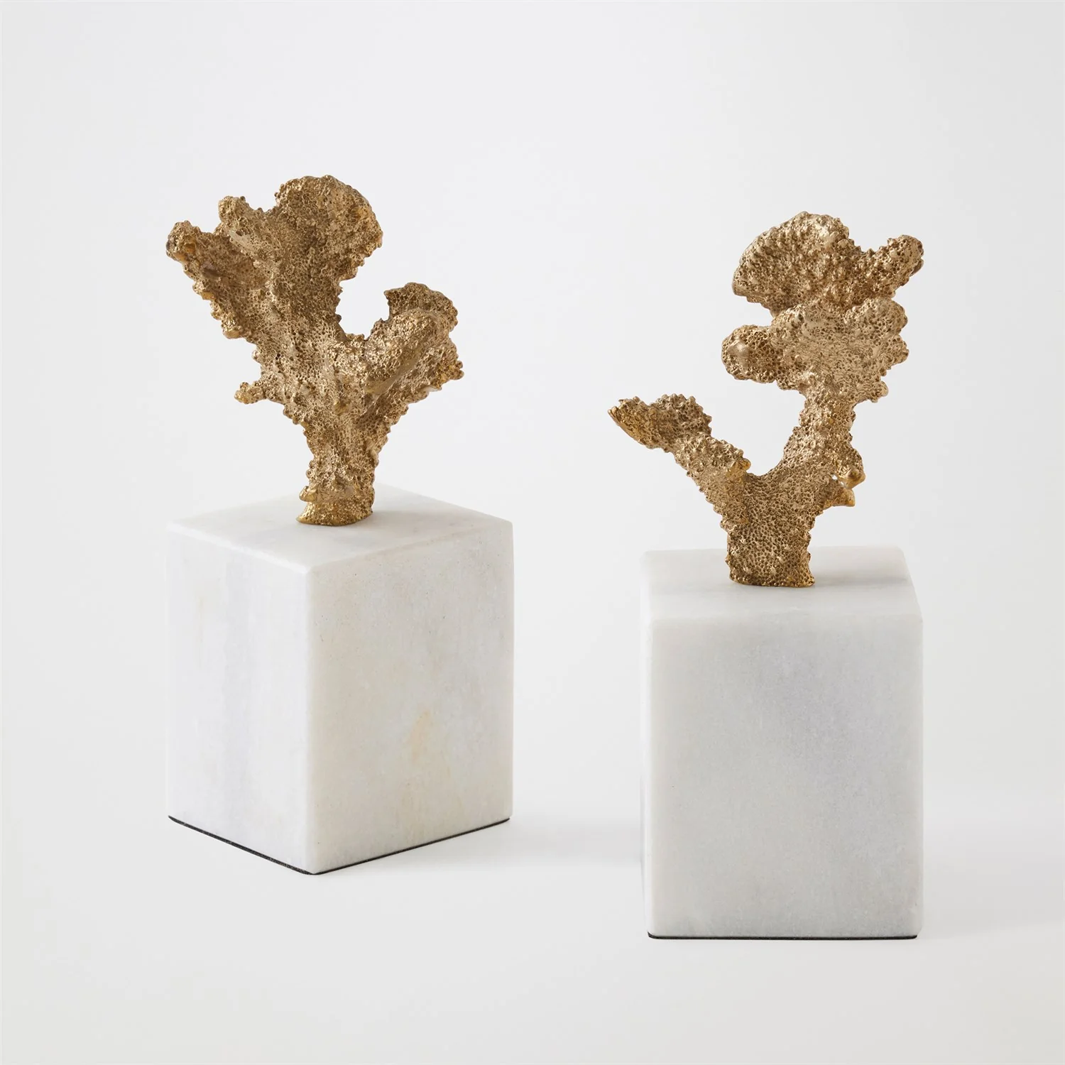 Global Views Brass Coral Sculptures Pair - Image 2