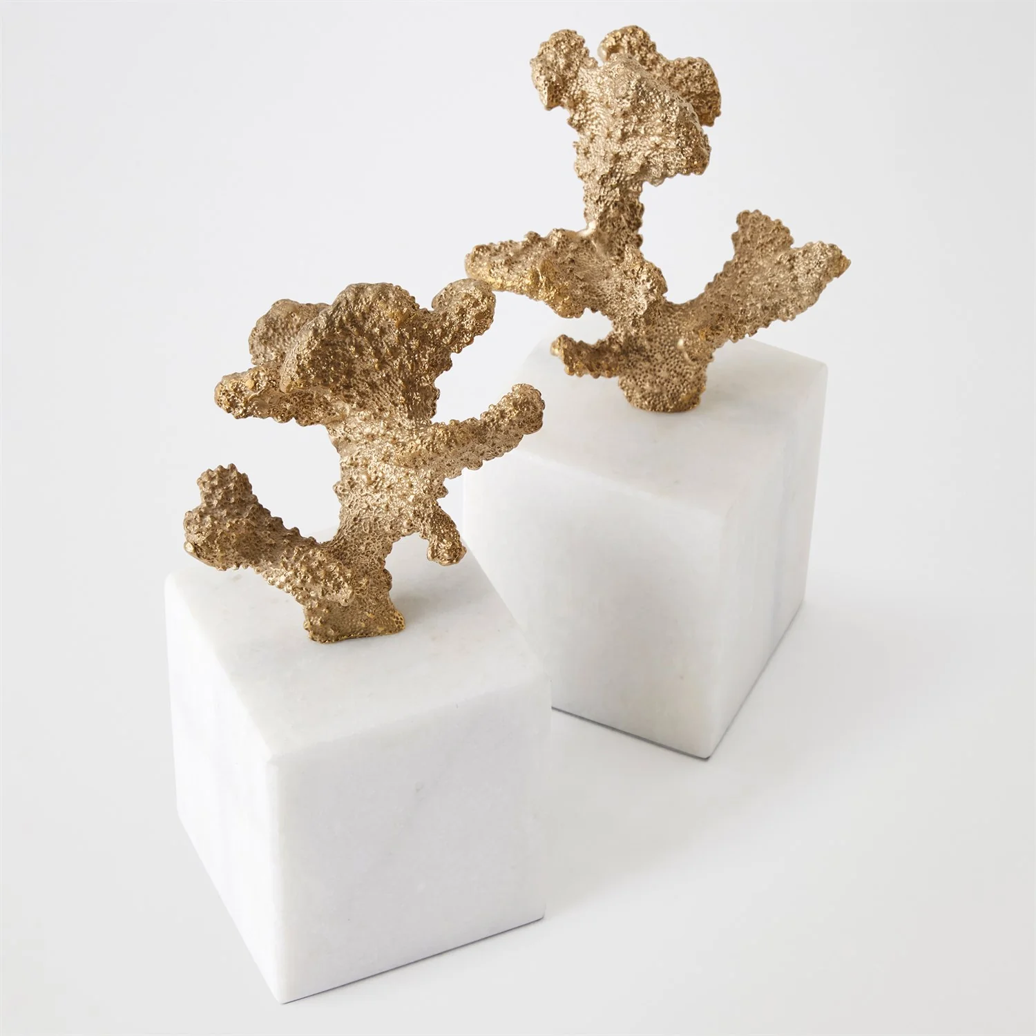 Global Views Brass Coral Sculptures Pair - Image 3