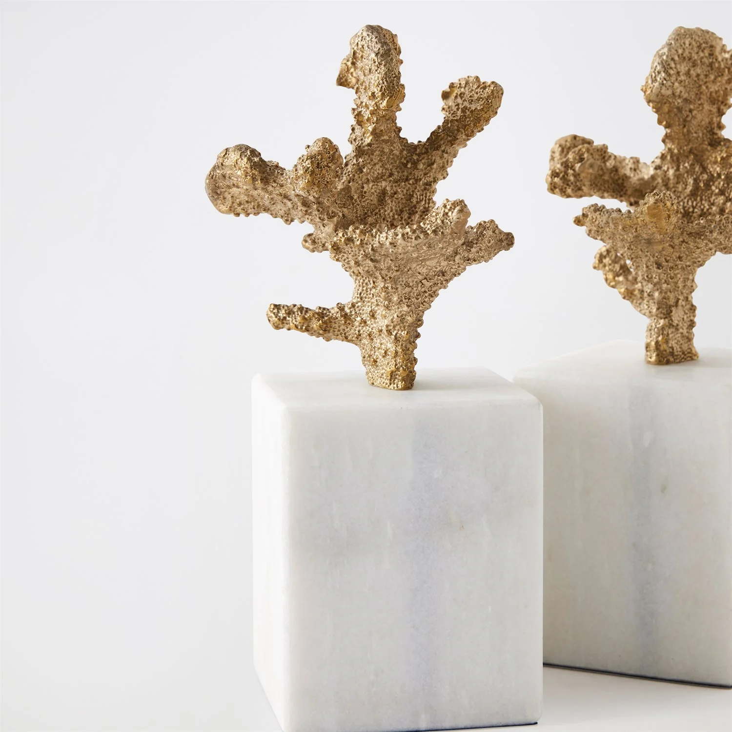 Global Views Brass Coral Sculptures Pair - Image 4