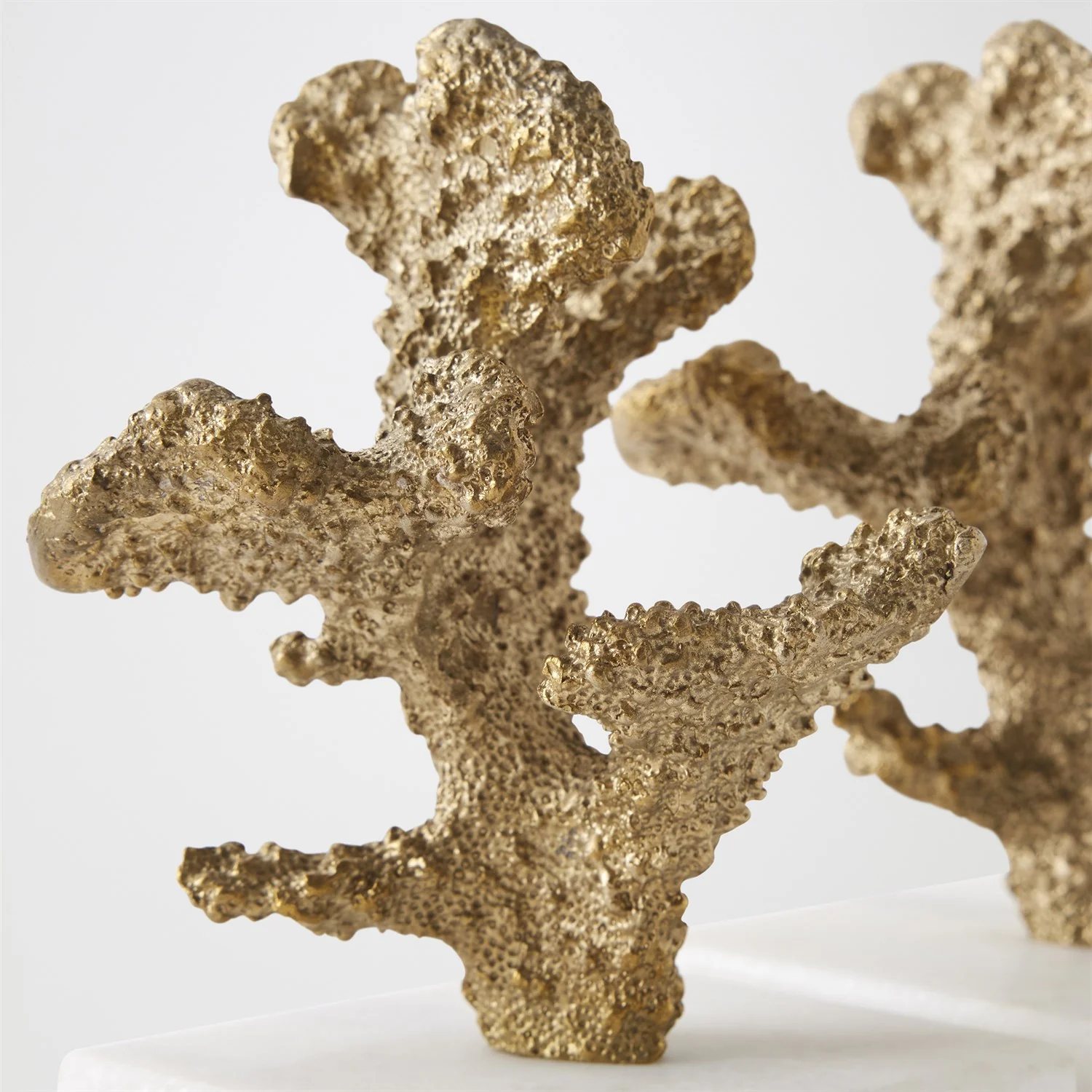 Global Views Brass Coral Sculptures Pair - Image 6