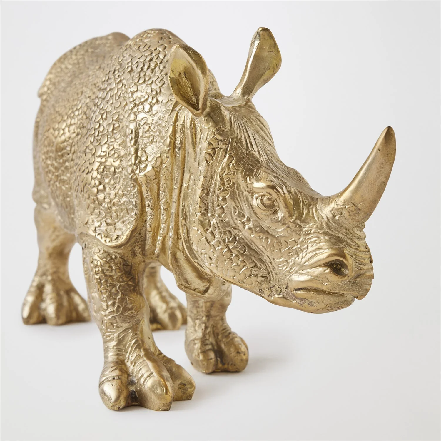 Global Views Brass Rhino Sculpture - Image 3