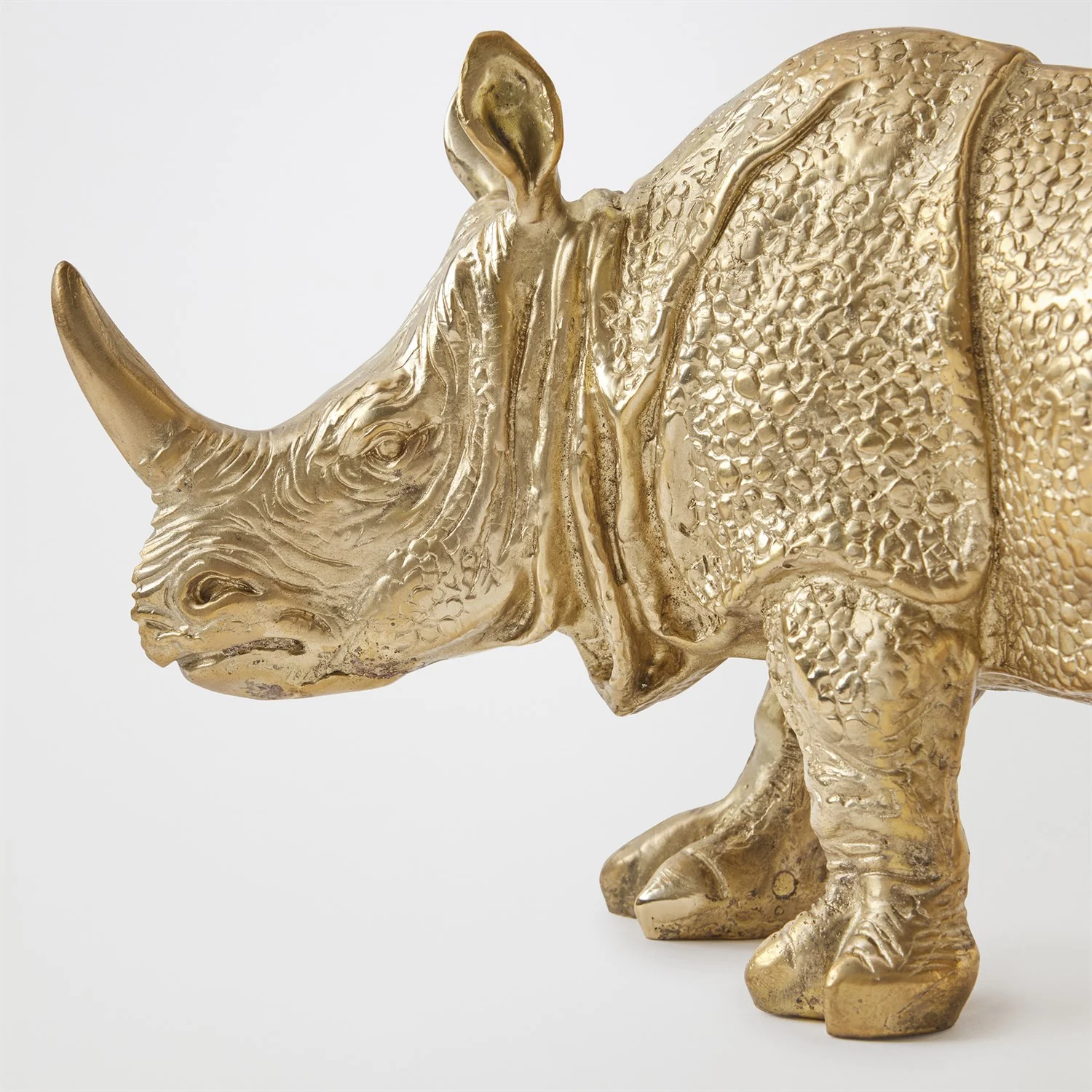 Global Views Brass Rhino Sculpture - Image 4