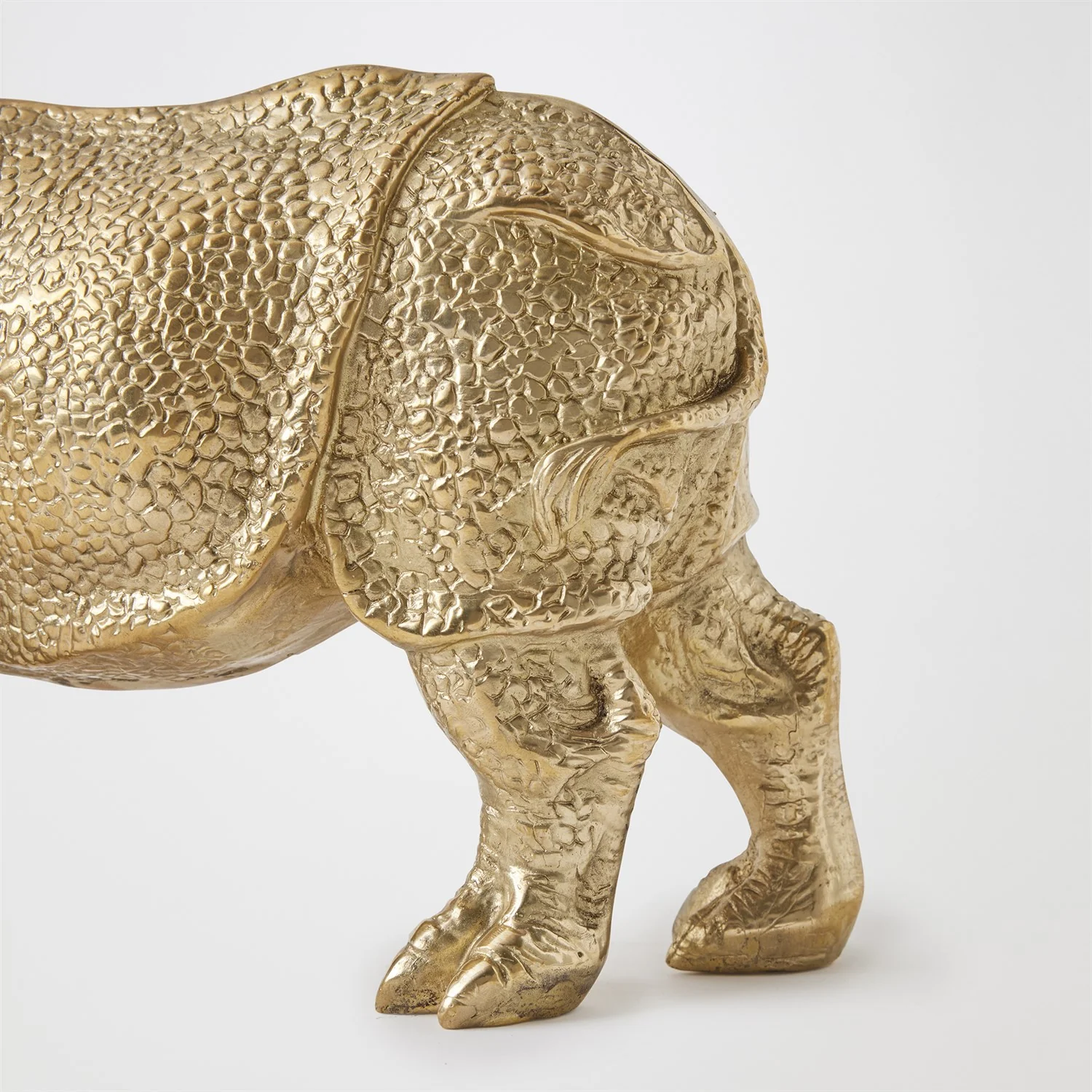 Global Views Brass Rhino Sculpture - Image 5
