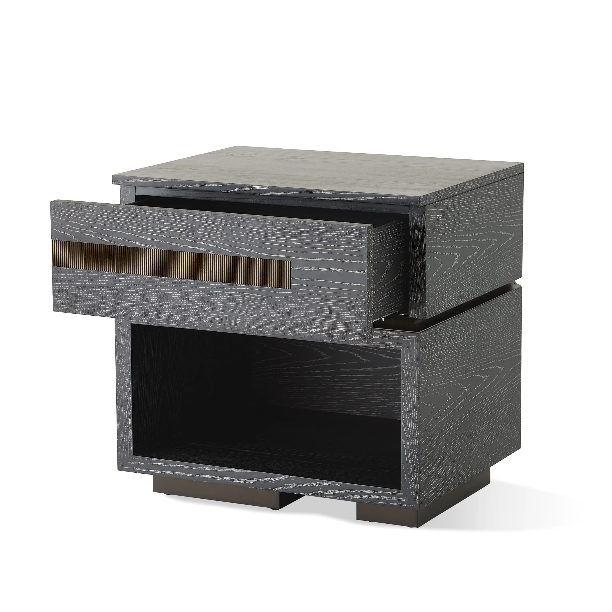 Global Views Brazil Bedside Chest-Left-Black Cerused Oak - Image 12
