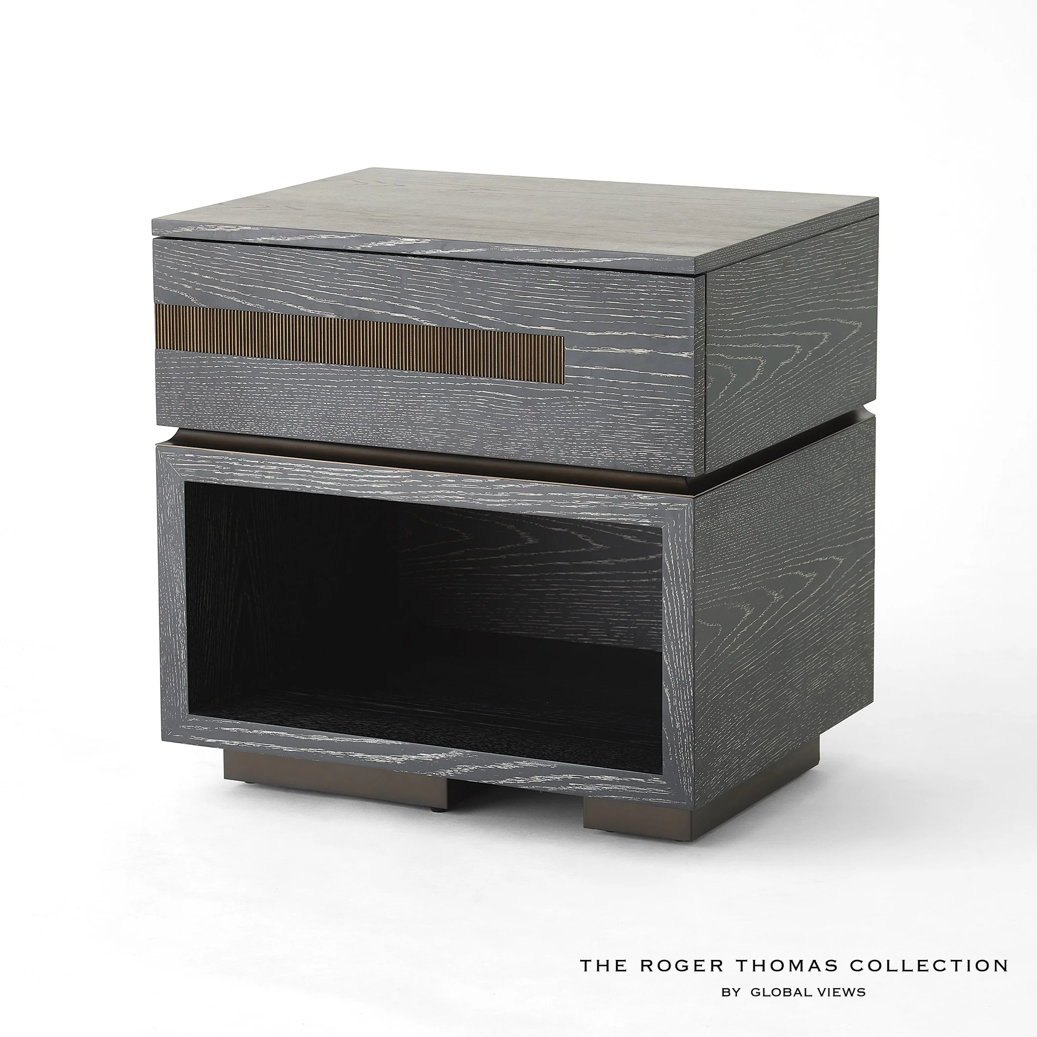 Global Views Brazil Bedside Chest-Left-Black Cerused Oak - Image 3