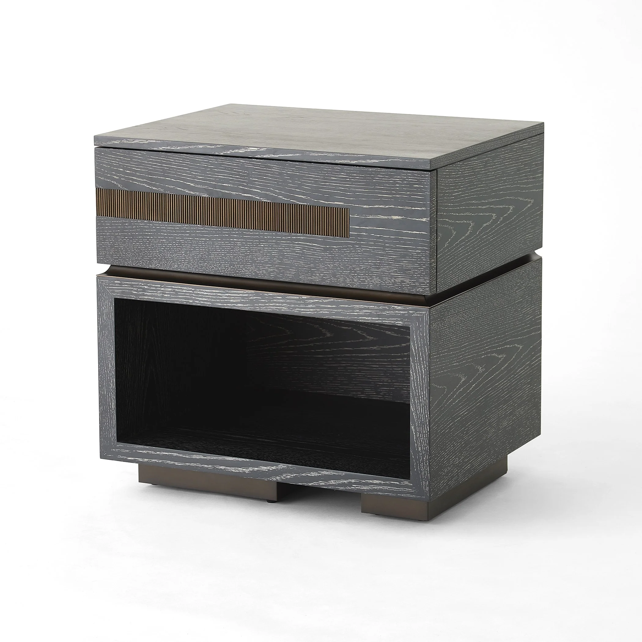 Global Views Brazil Bedside Chest-Left-Black Cerused Oak - Image 4