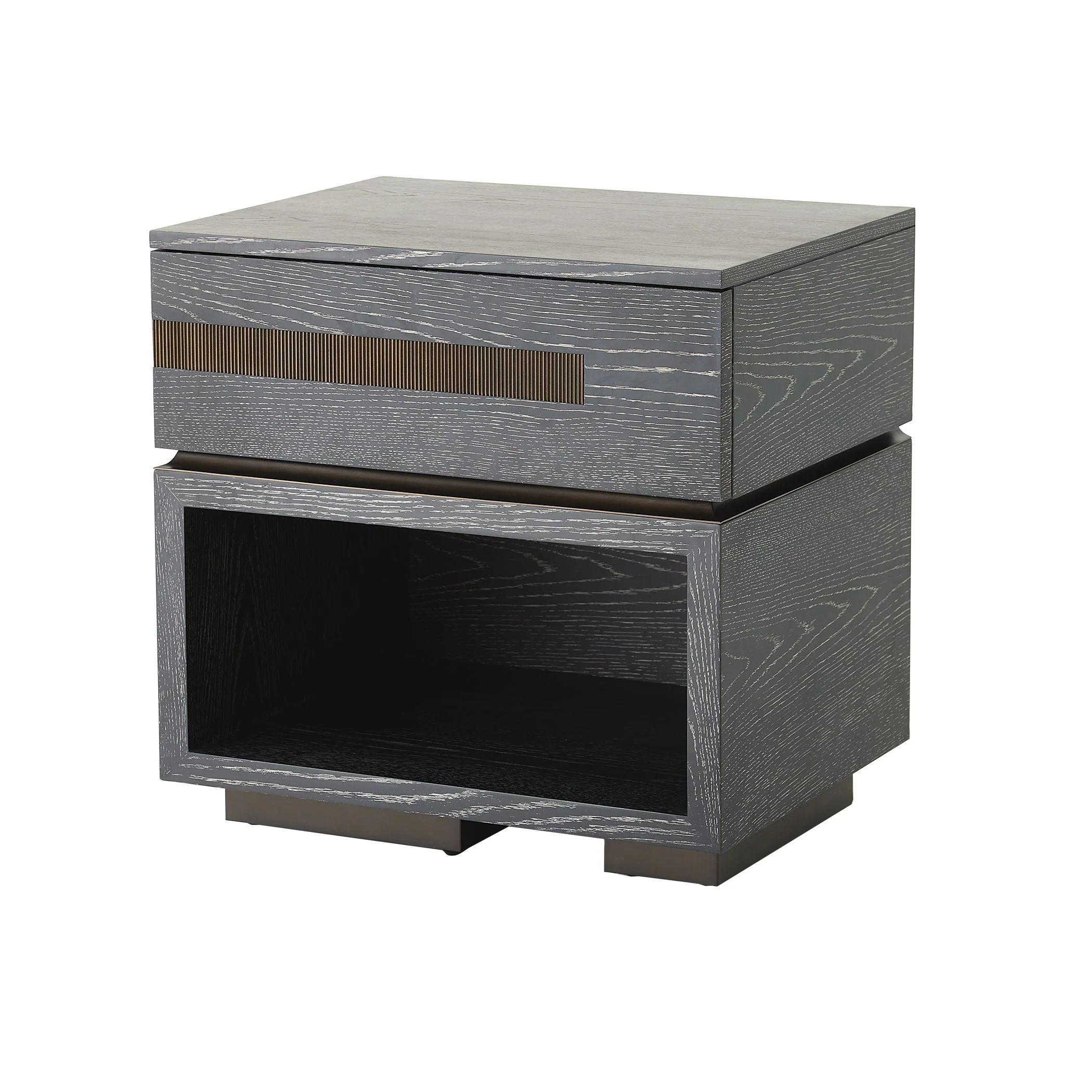 Global Views Brazil Bedside Chest-Left-Black Cerused Oak - Image 6