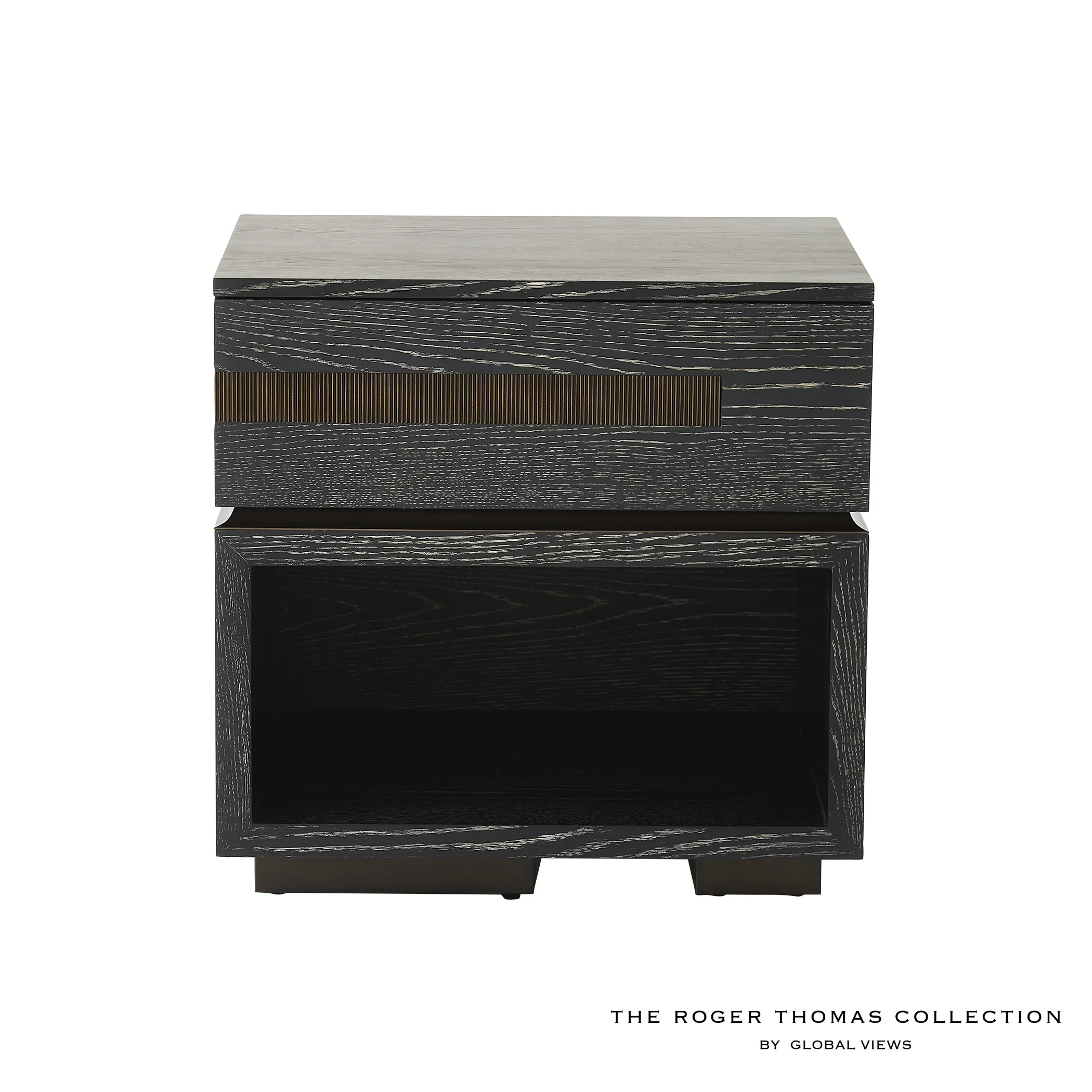 Global Views Brazil Bedside Chest-Left-Black Cerused Oak - Image 7