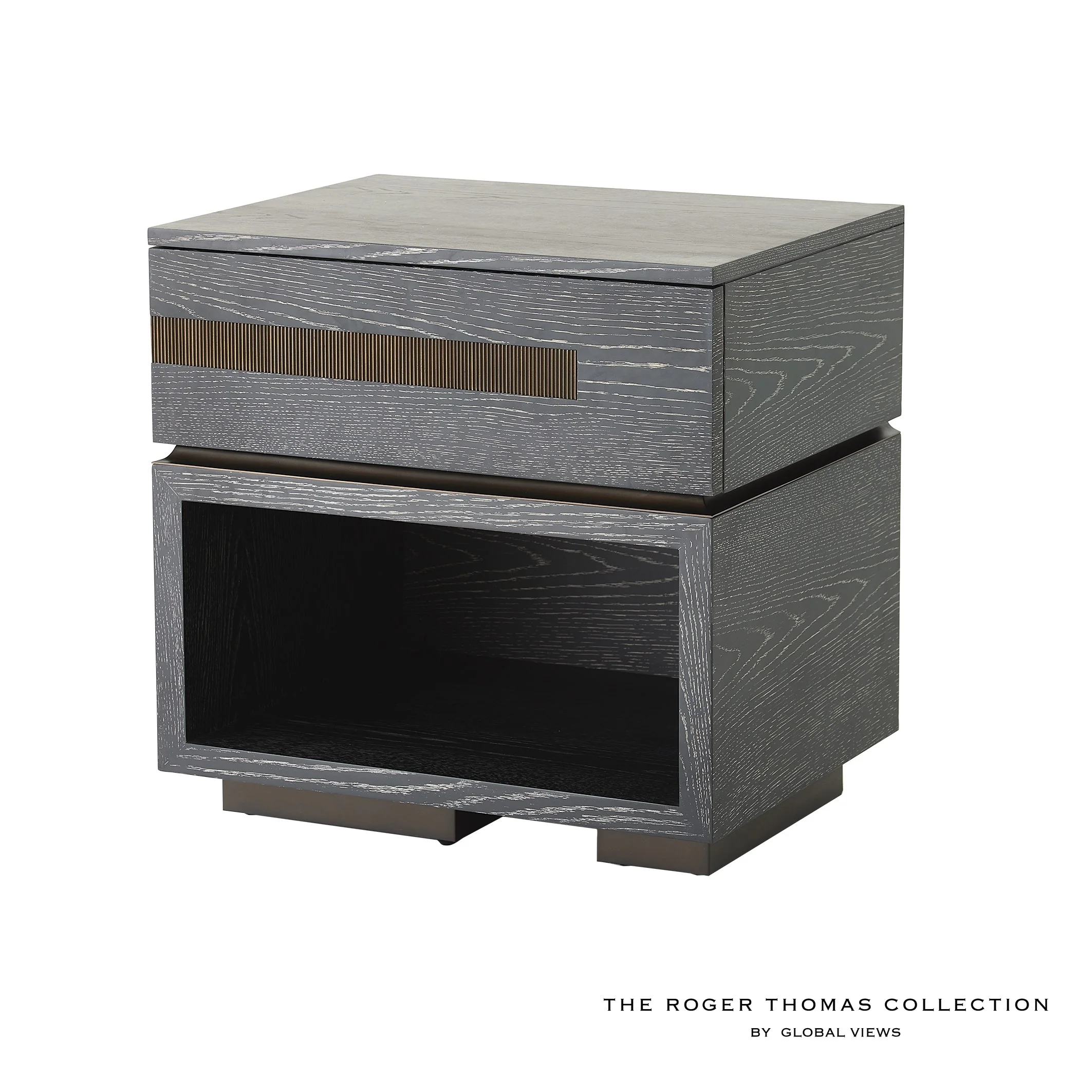 Global Views Brazil Bedside Chest-Left-Black Cerused Oak - Image 8