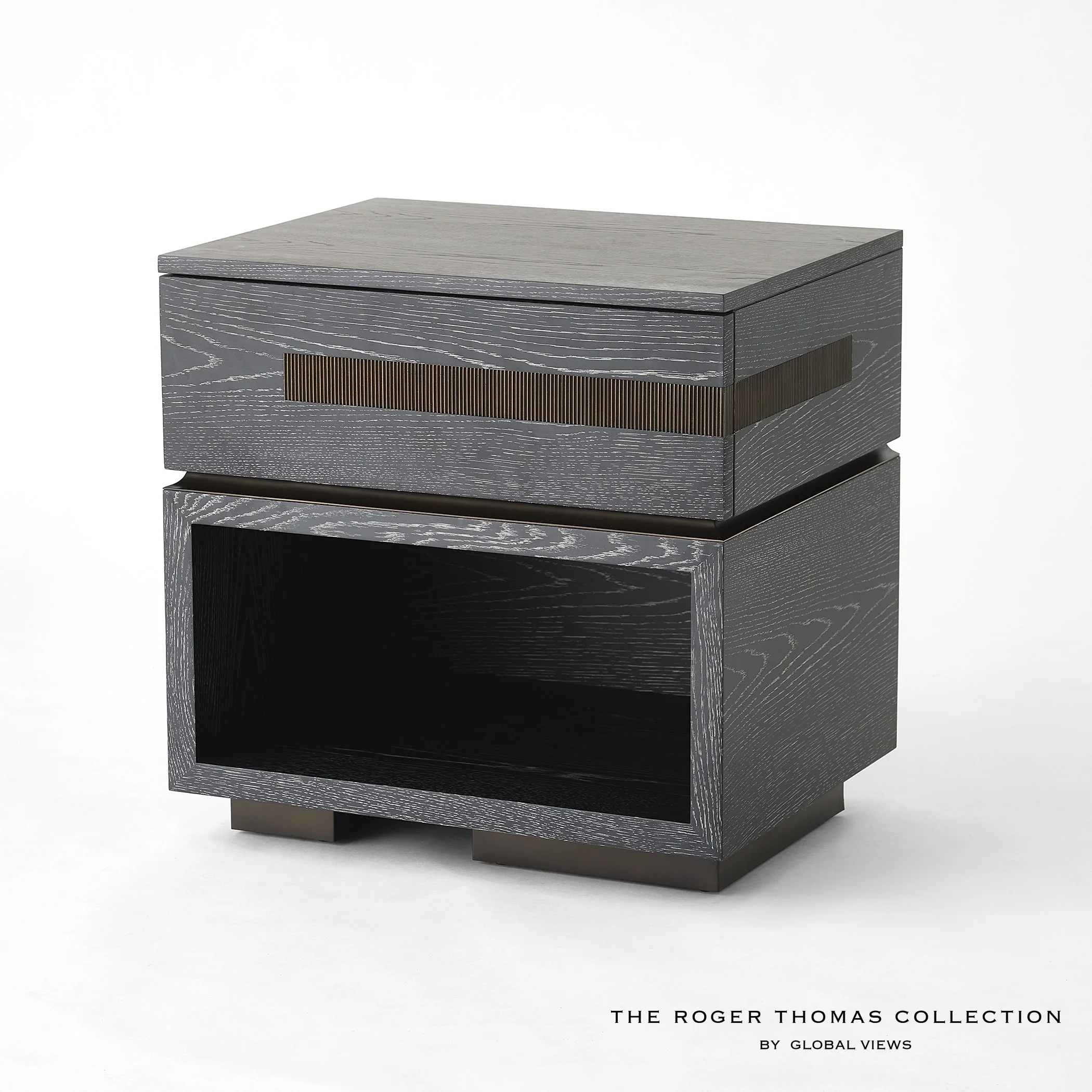 Global Views Brazil Bedside Chest-Right-Black Cerused Oak - Image 3