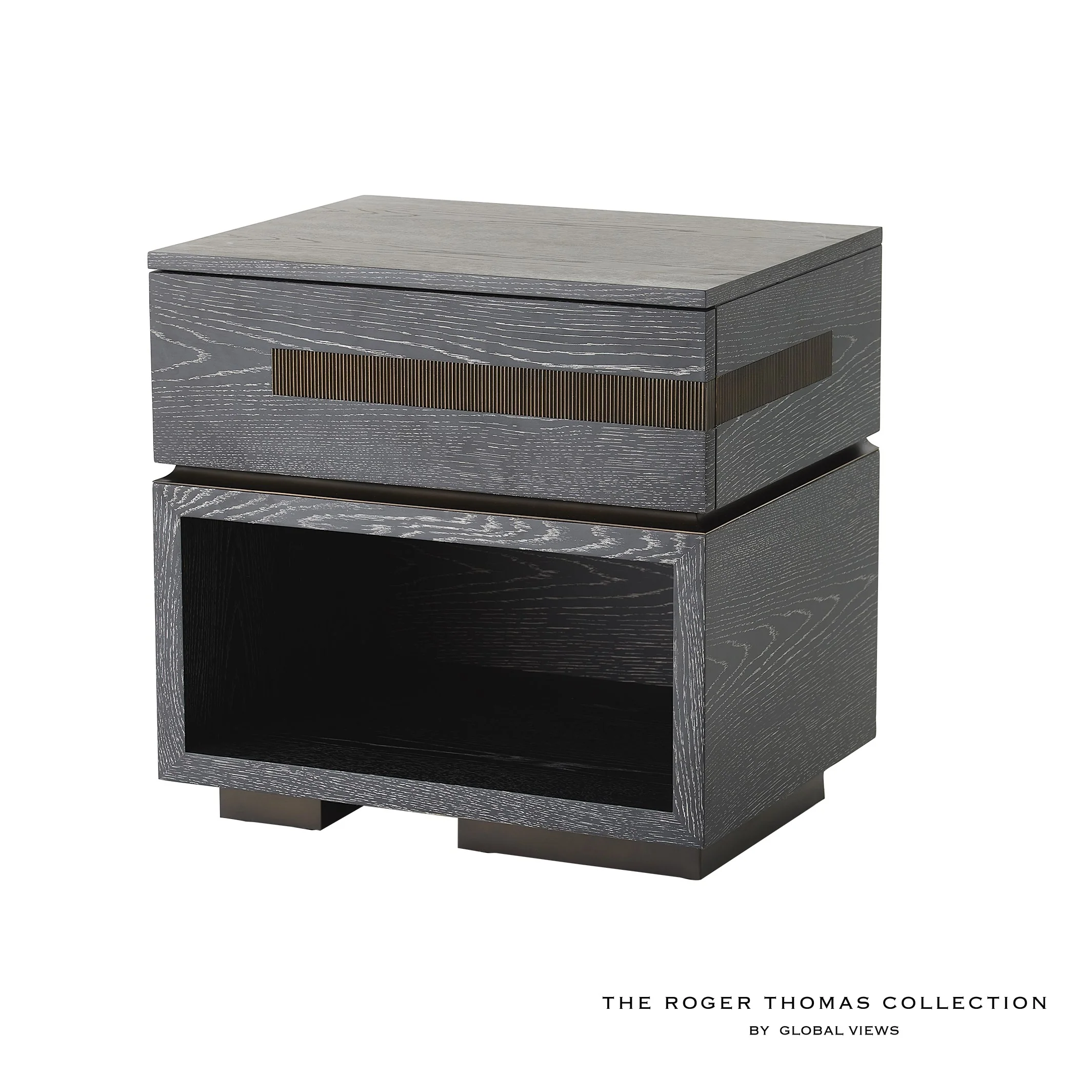 Global Views Brazil Bedside Chest-Right-Black Cerused Oak - Image 8