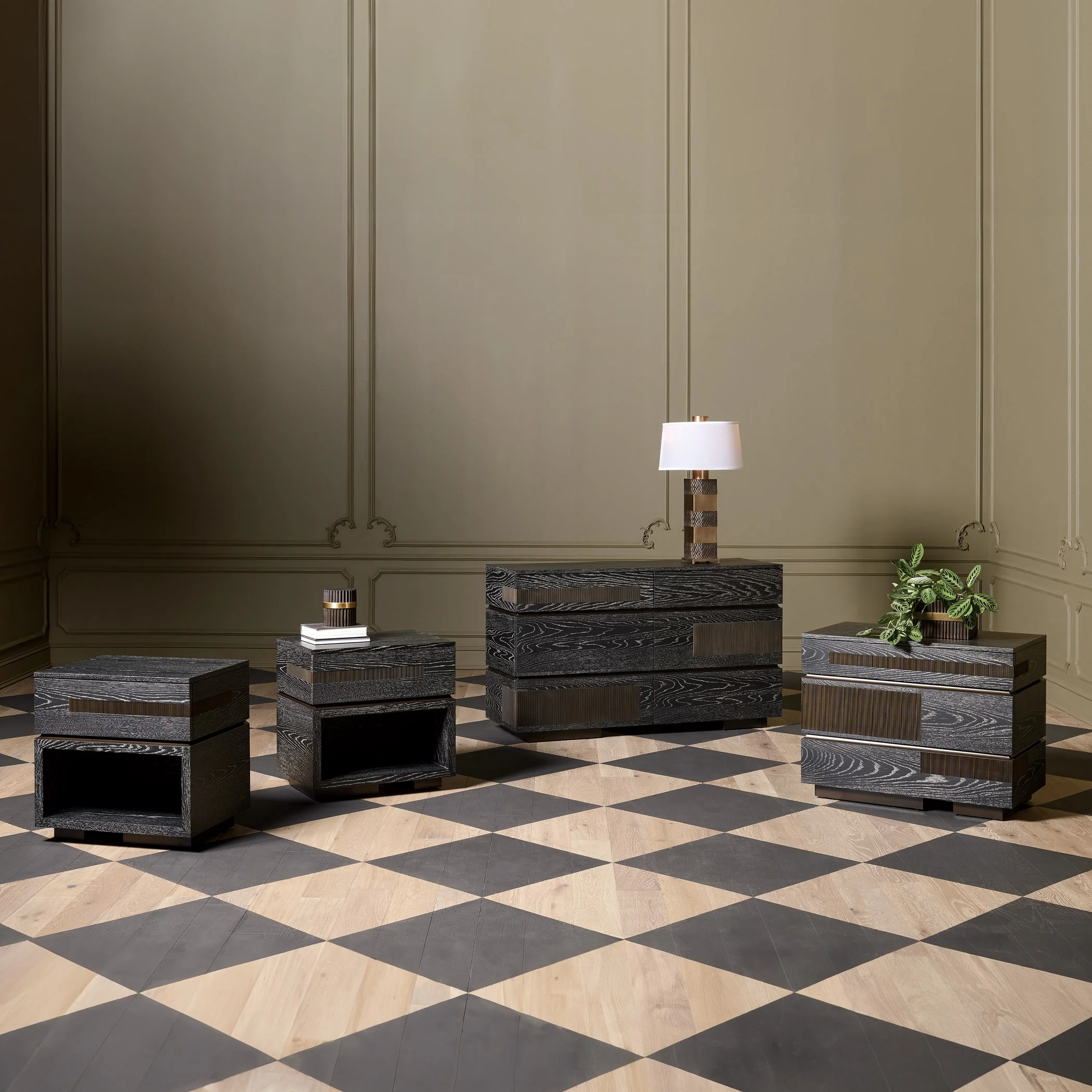 Global Views Brazil Bedside Chest-Right-Black Cerused Oak - Image 9