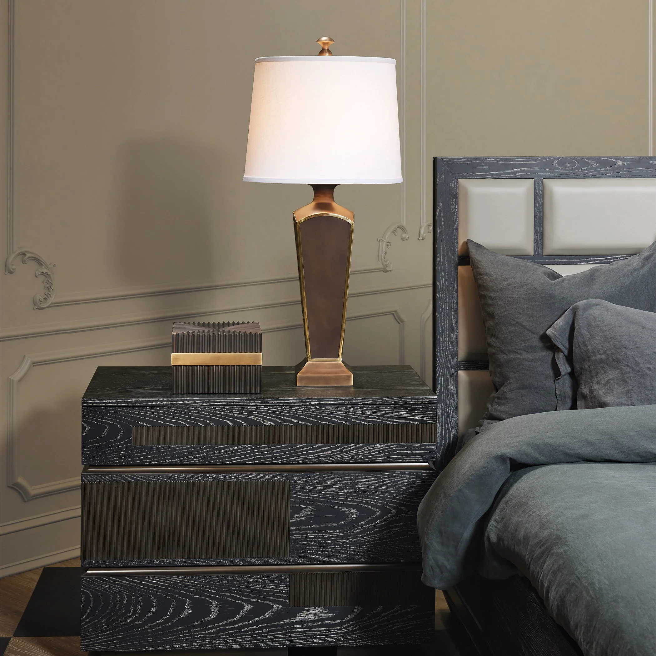 Global Views Brazil Queen Bed-Black Cerused Oak - Image 6