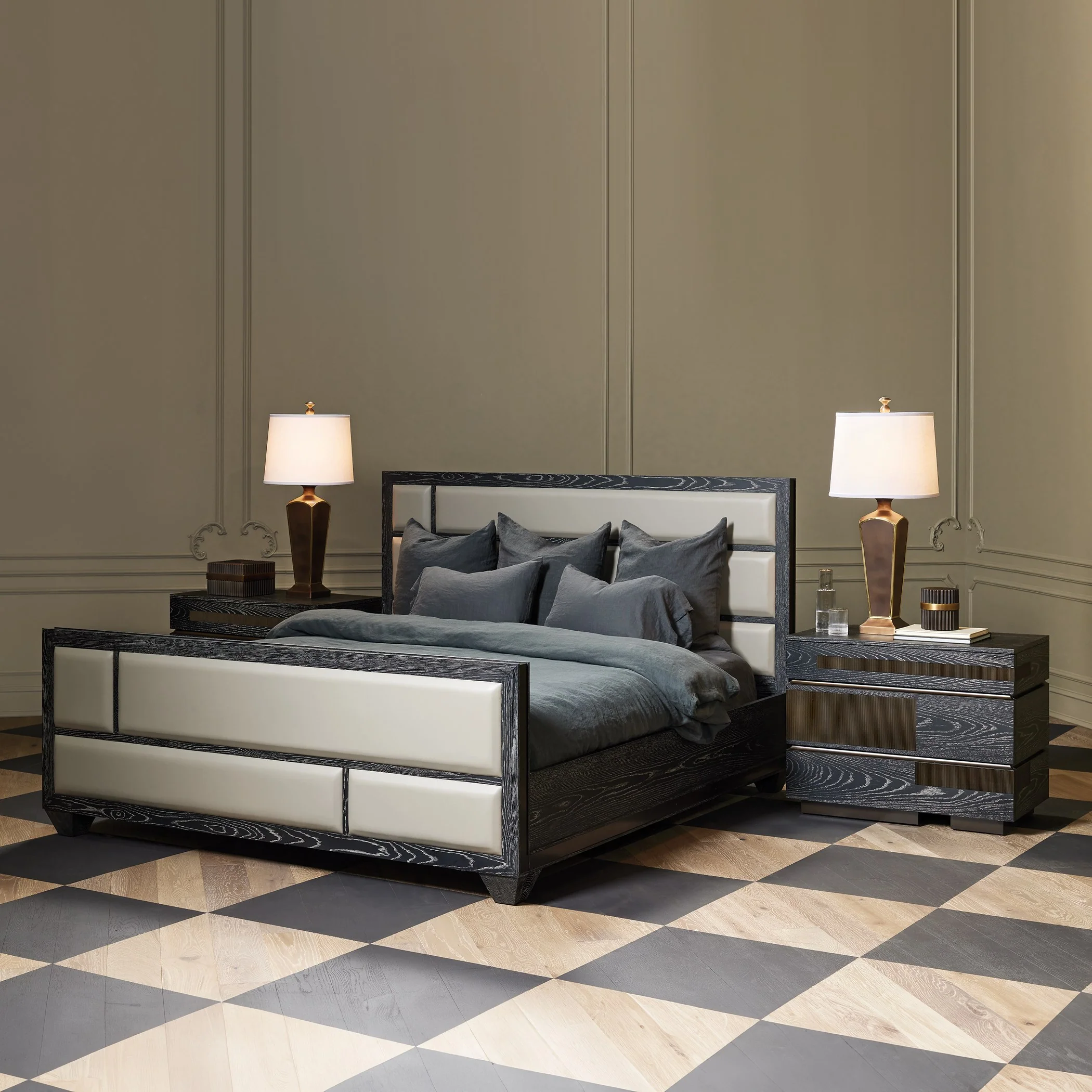 Global Views Brazil Queen Bed-Black Cerused Oak - Image 7
