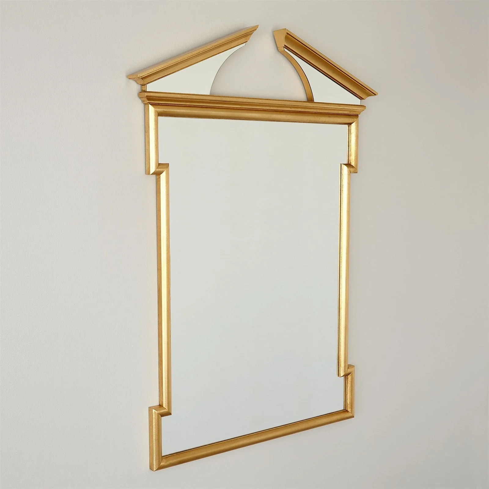 Global Views Broken Pediment Mirror-Gold Leaf - Image 2