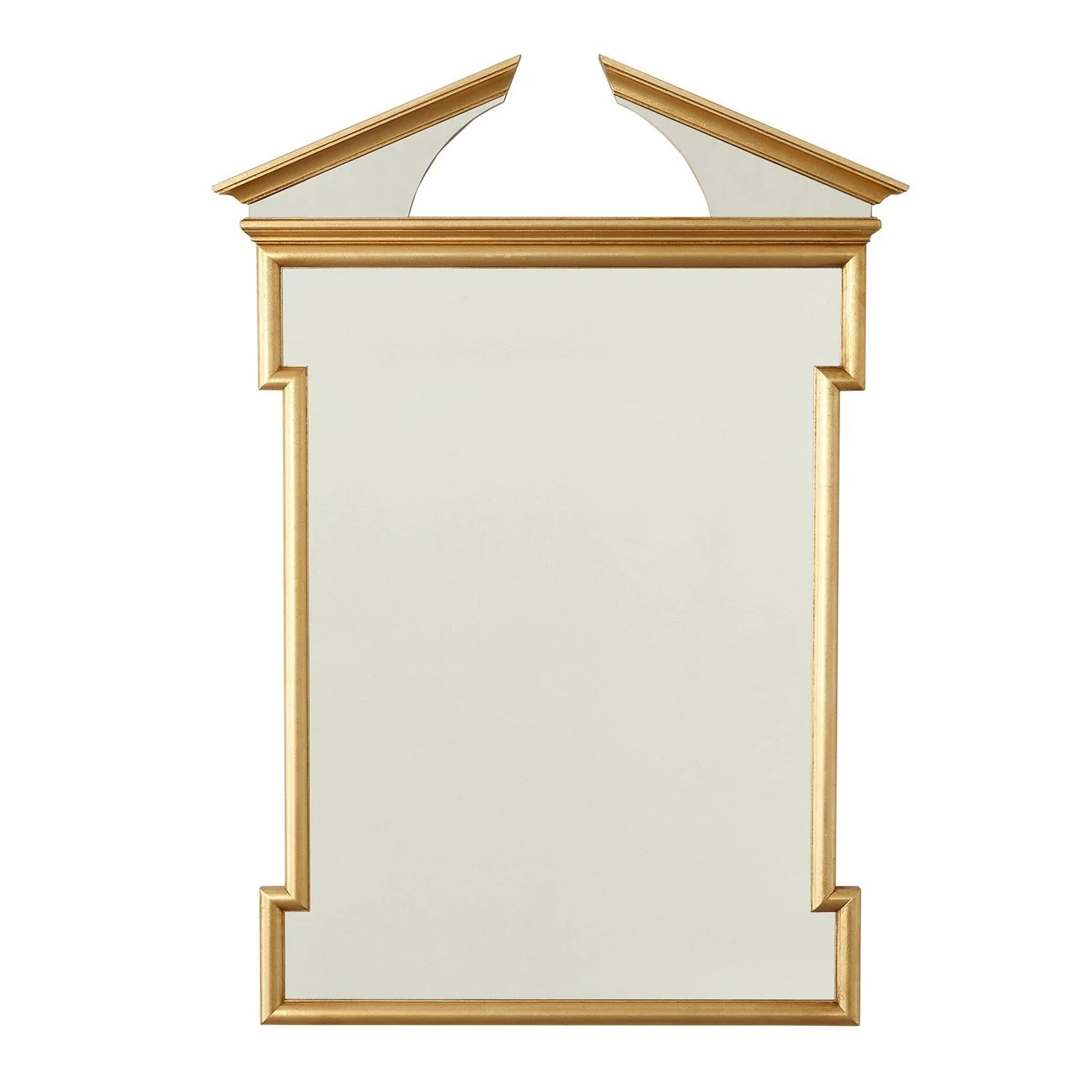 Global Views Broken Pediment Mirror-Gold Leaf - Image 3