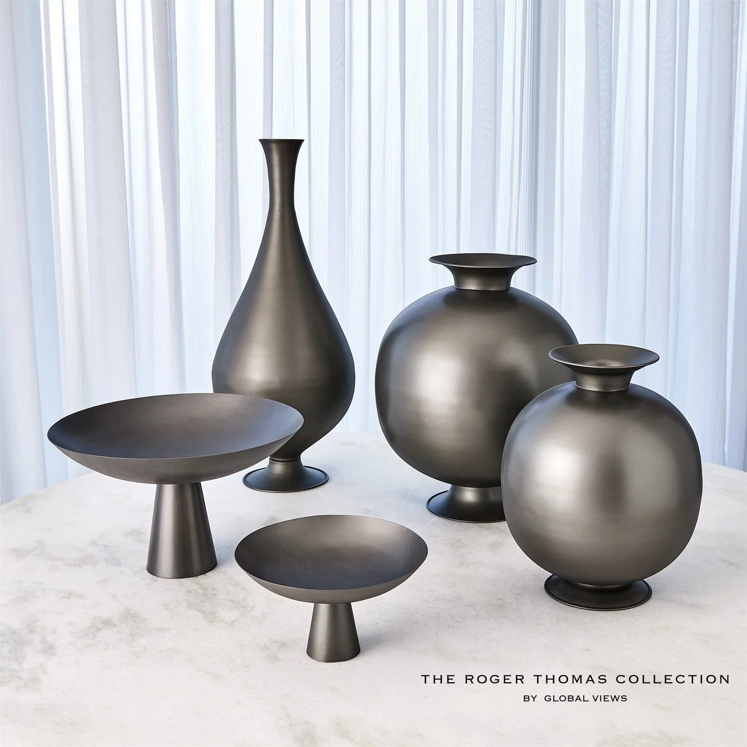 Global Views Bronzino Baluster Vase - Gunmetal Clearance - Image 3