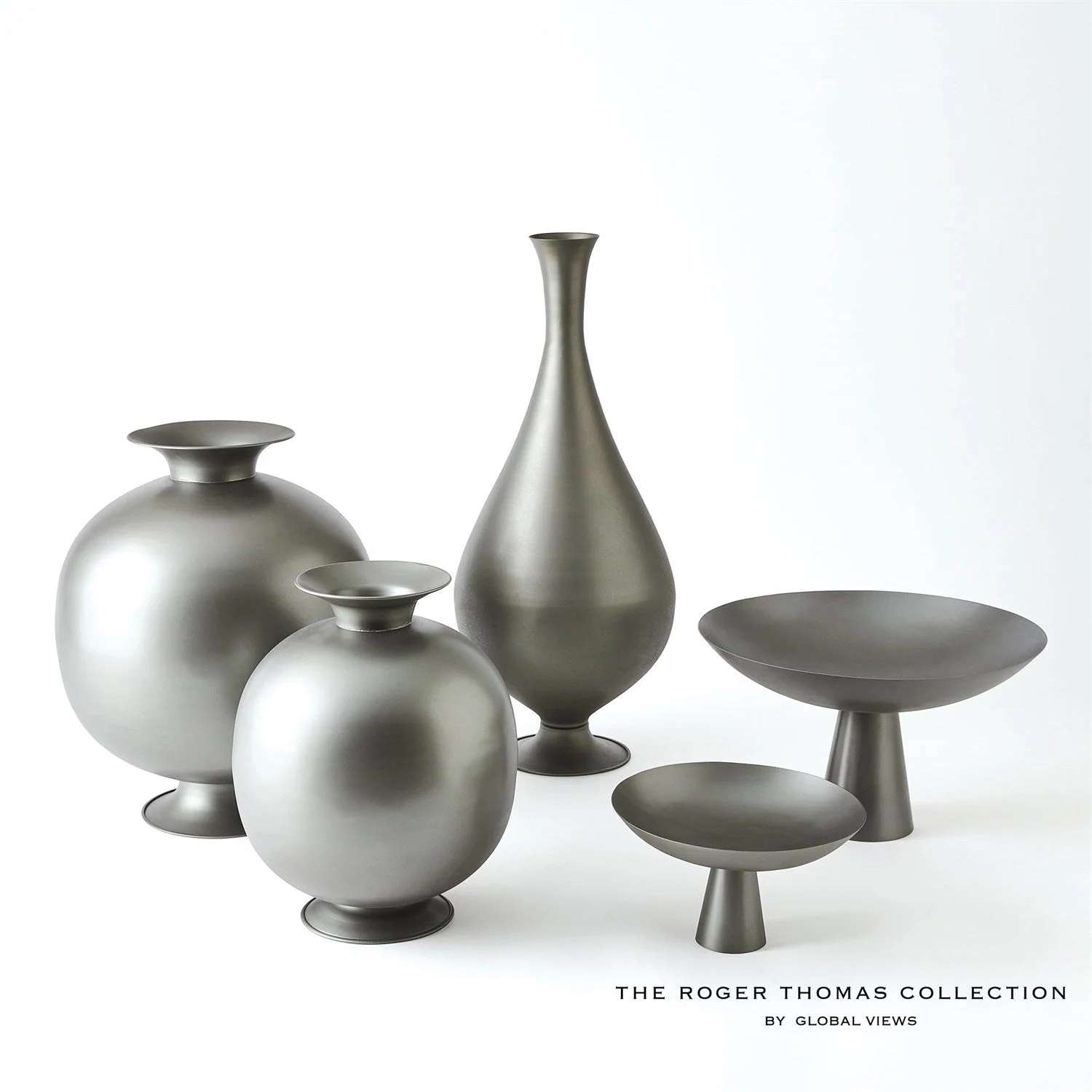 Global Views Bronzino Baluster Vase - Gunmetal Clearance - Image 4