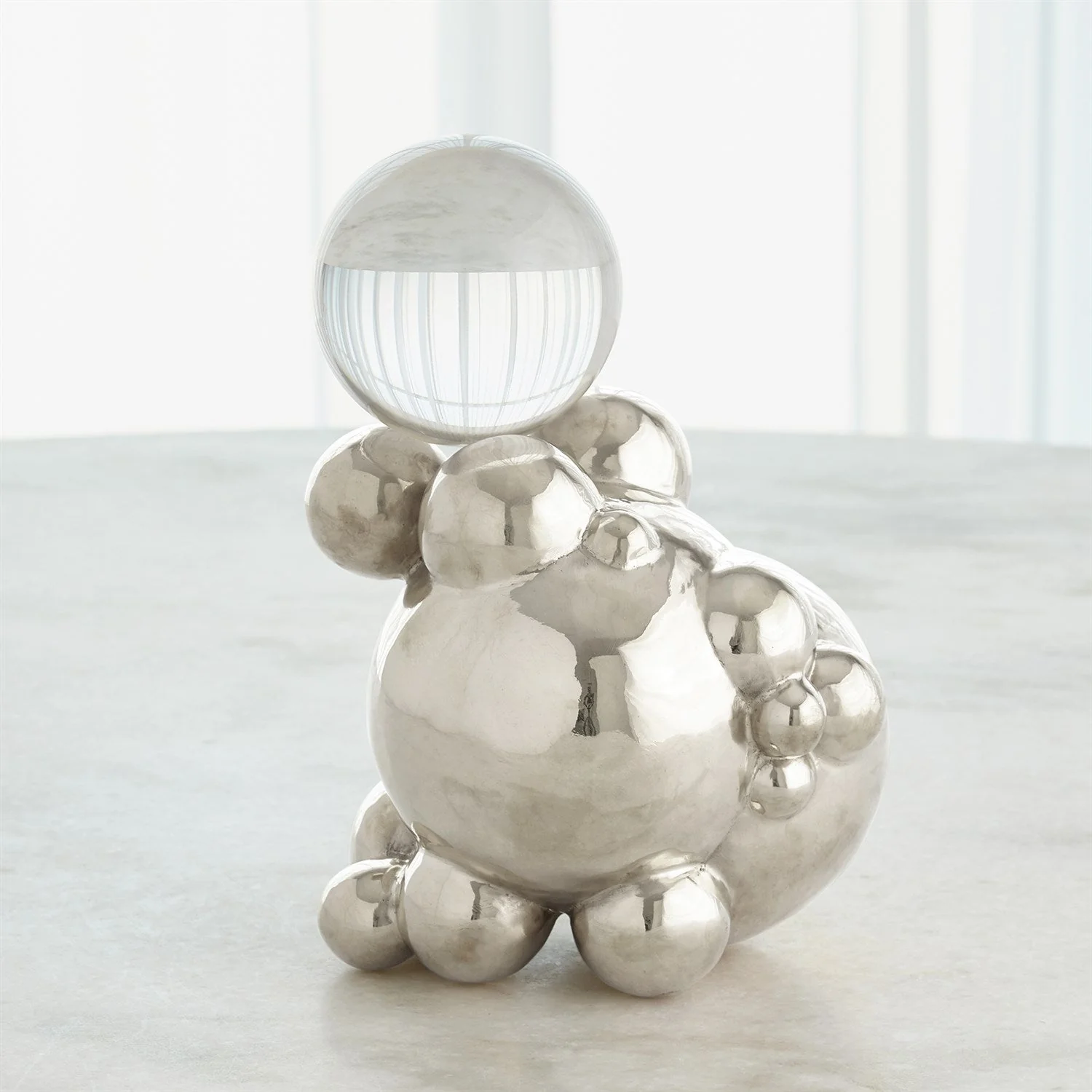Global Views Nickel with Crystal Bubble Orb Holder Clearance - Image 5