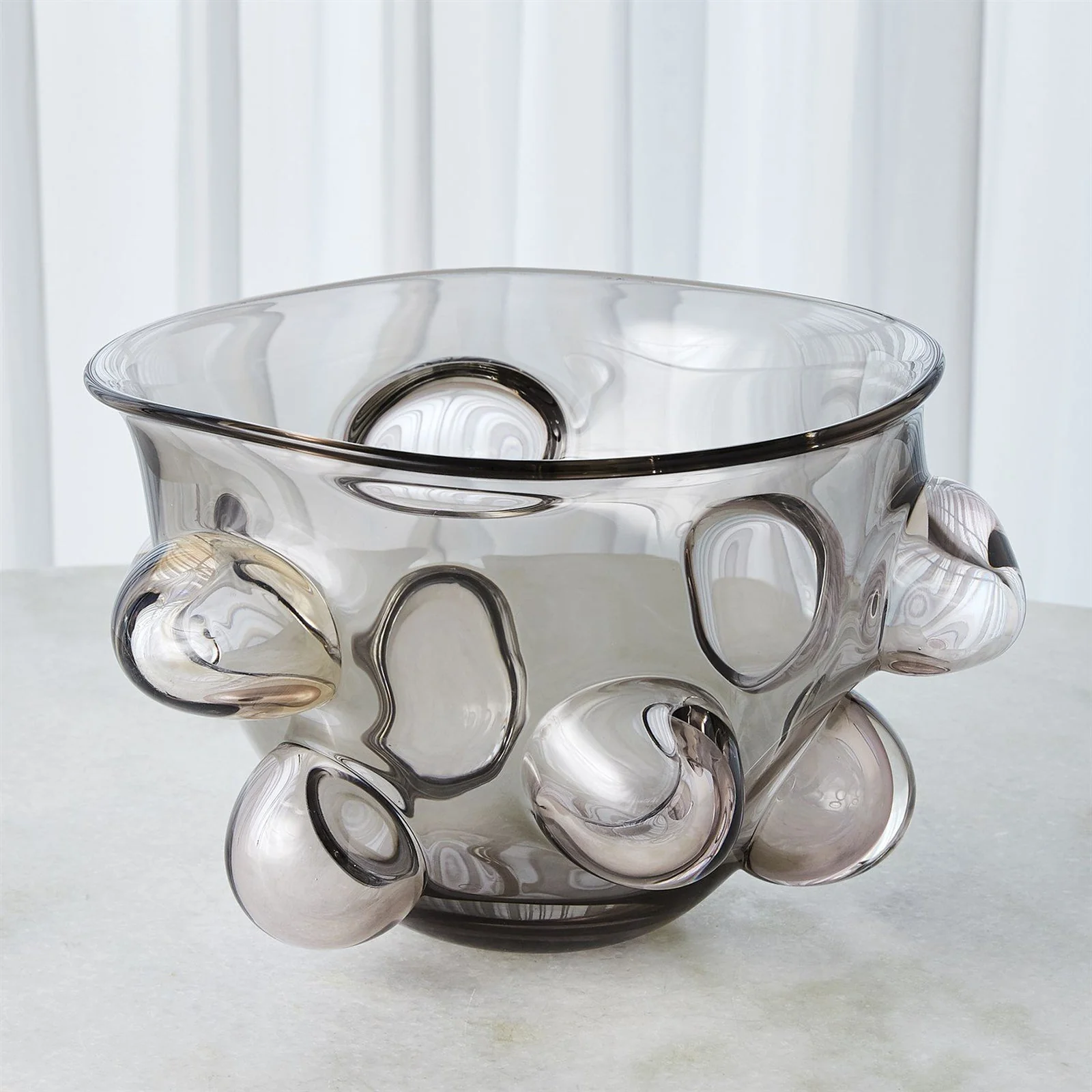 Global Views Bubbled Bowl Smoke Grey - Image 2