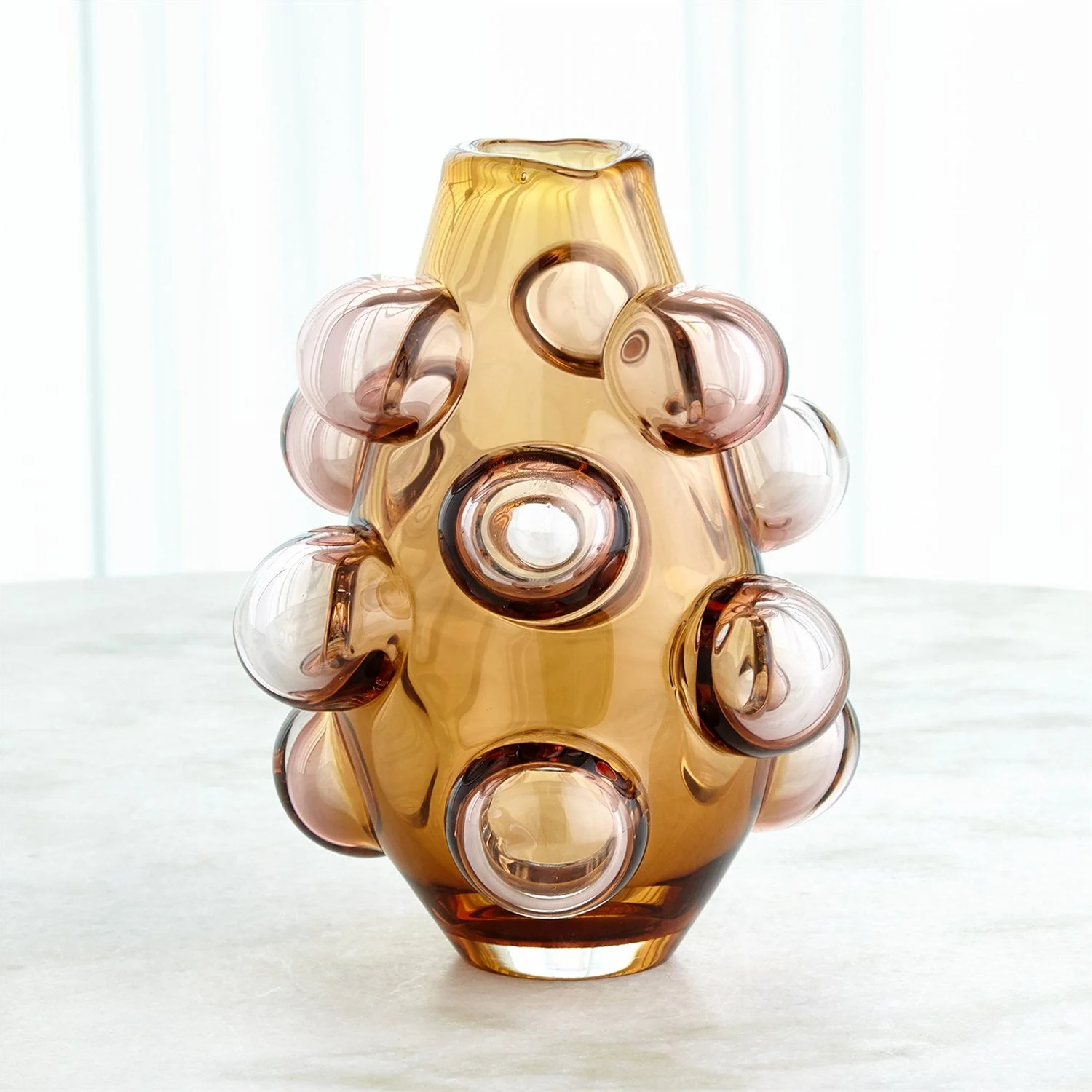 Global Views Bubbled Vase - Amber Blush - Image 3