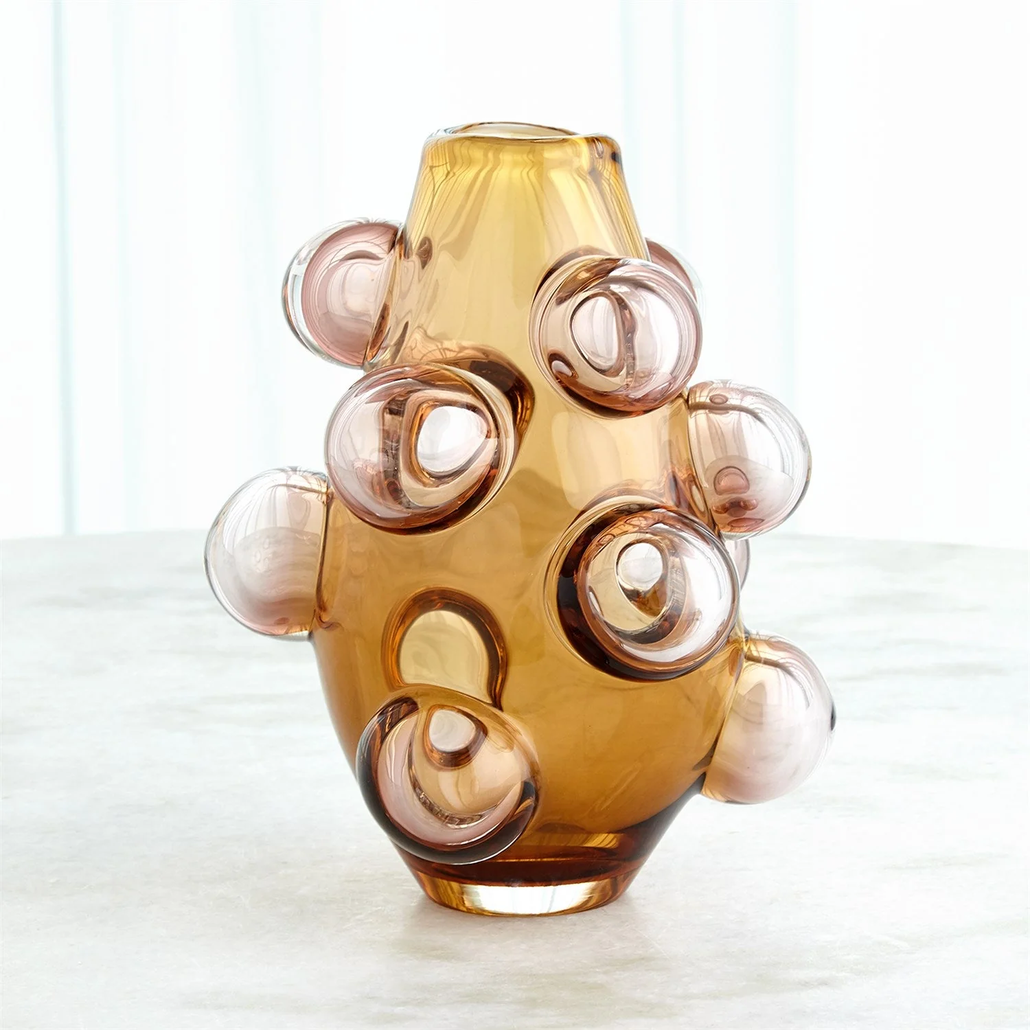 Global Views Bubbled Vase - Amber Blush - Image 4