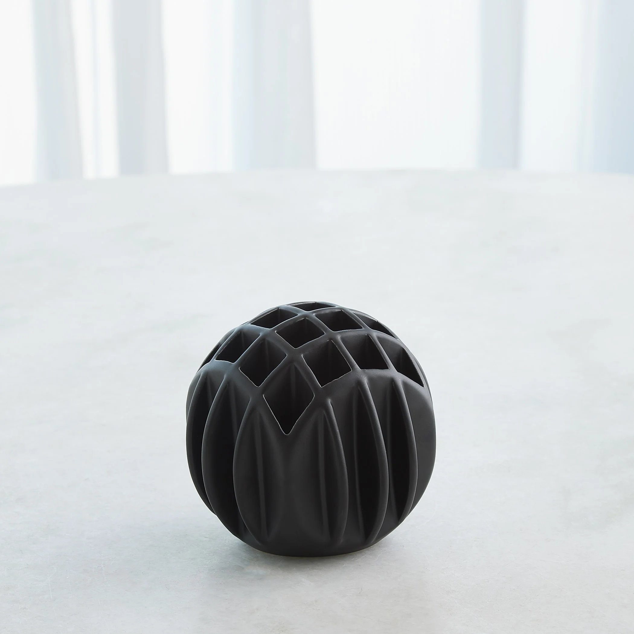 Global Views Bud Ball Vase Matte Black - Image 3