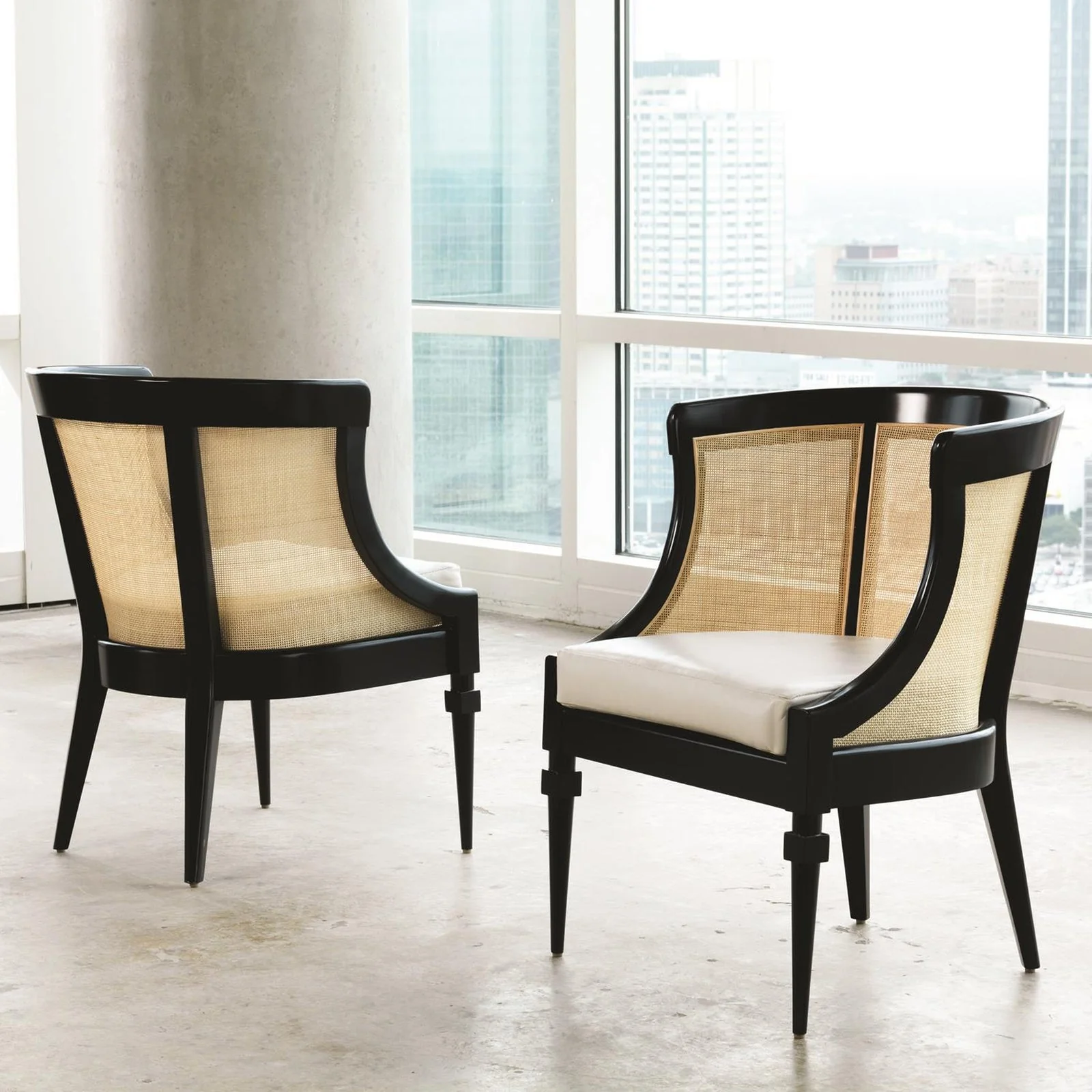 Global Views Cane Chair-Black - Image 3