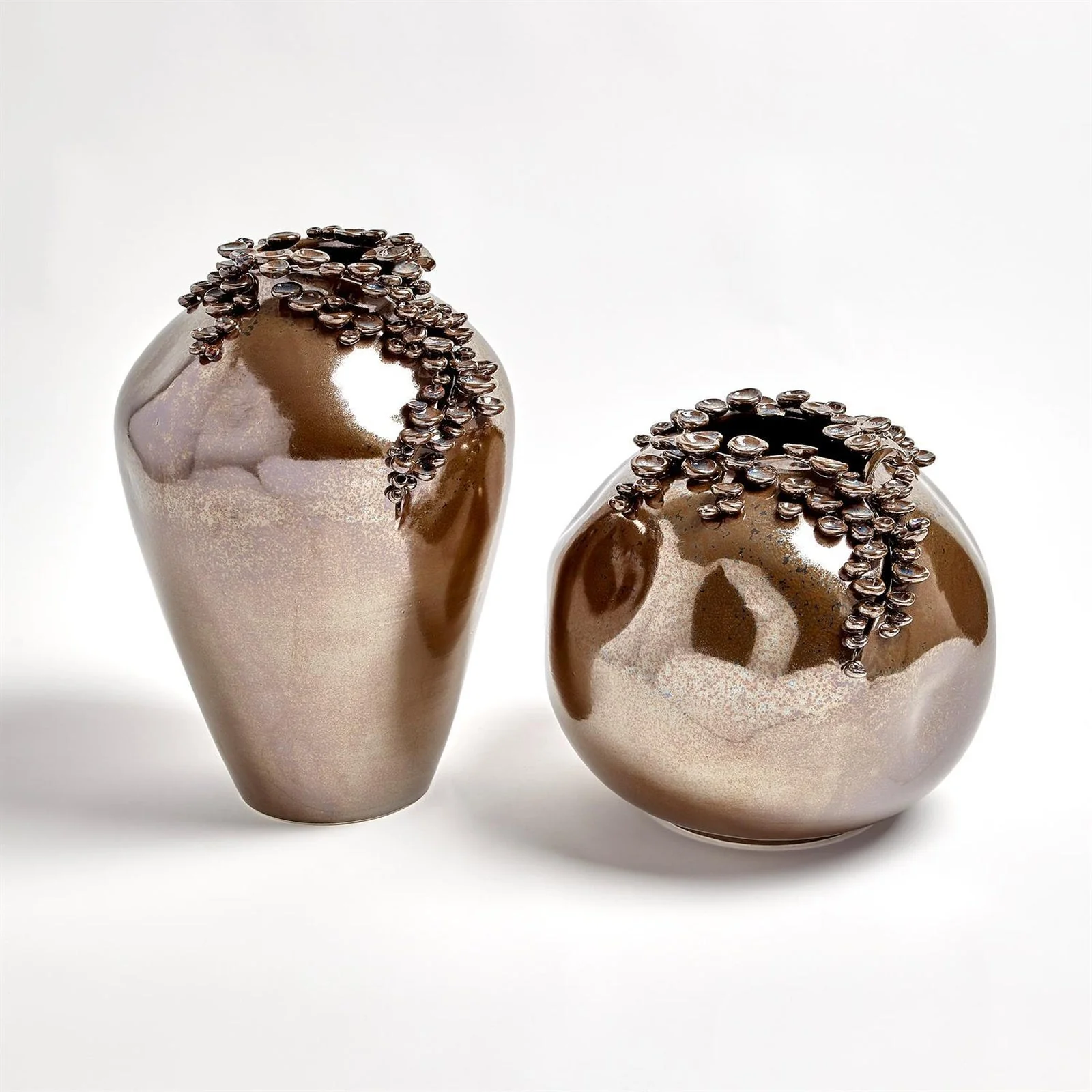Global Views Cascading Reef Vase-Reactive Bronze - Image 3