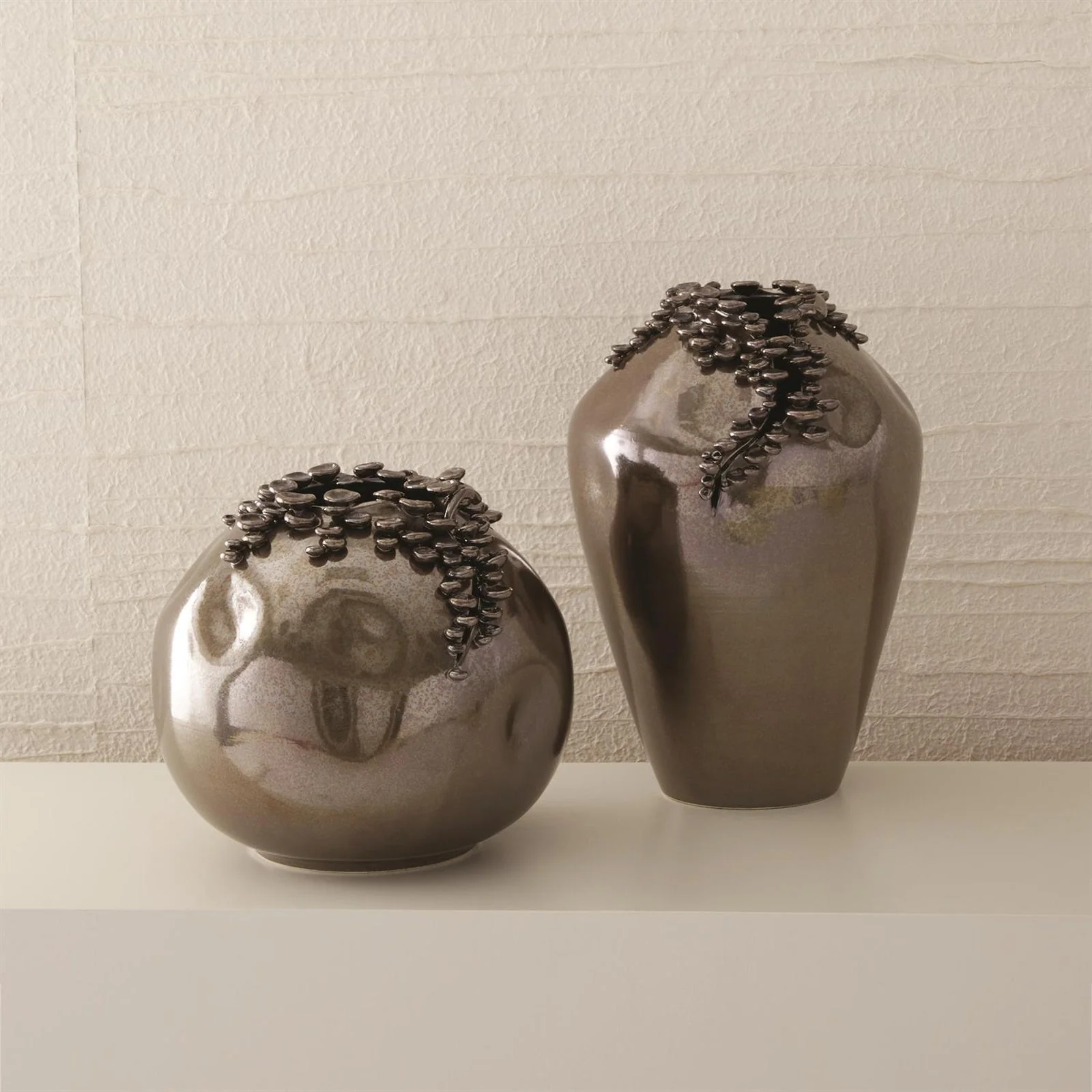 Global Views Cascading Reef Vase-Reactive Bronze - Image 4