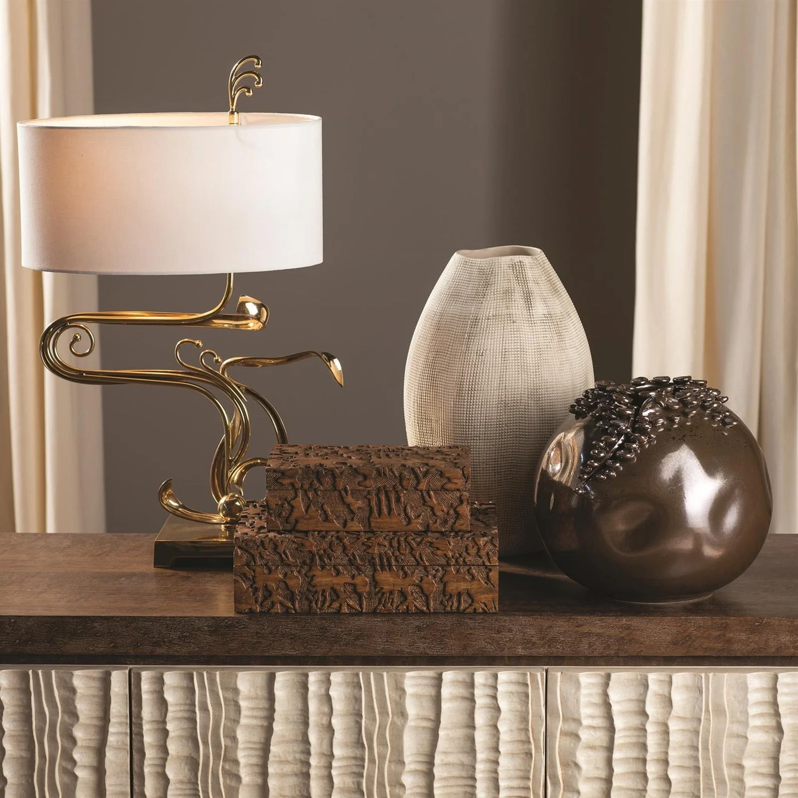 Global Views Cascading Reef Vase-Reactive Bronze - Image 6