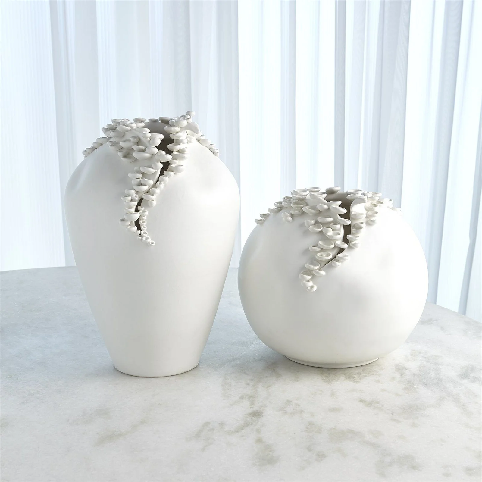 Global Views Cascading Reef Vase White - Image 4