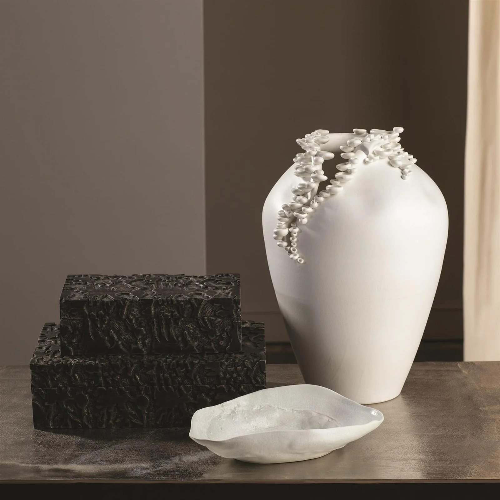 Global Views Cascading Reef Vase White - Image 5