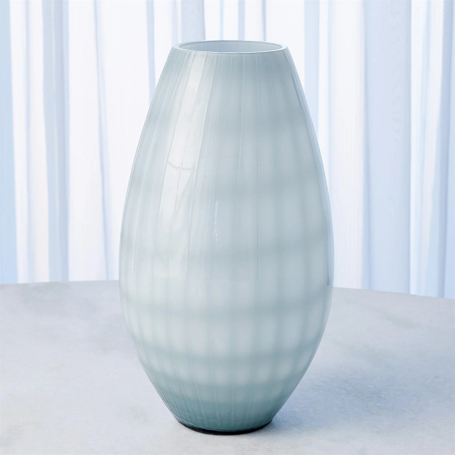Global Views Cased Glass Grid Vase - Blue - Image 4