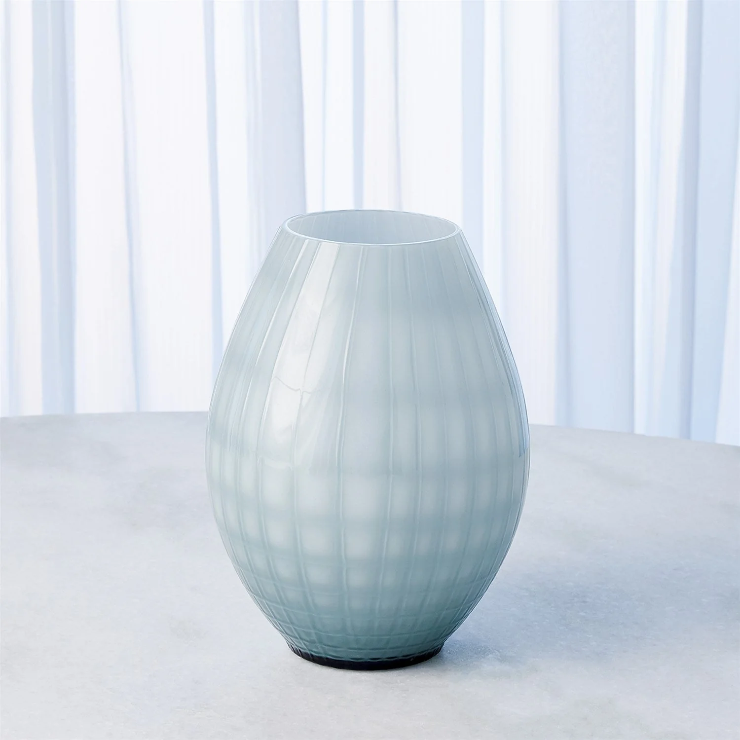 Global Views Cased Glass Grid Vase - Blue - Image 7