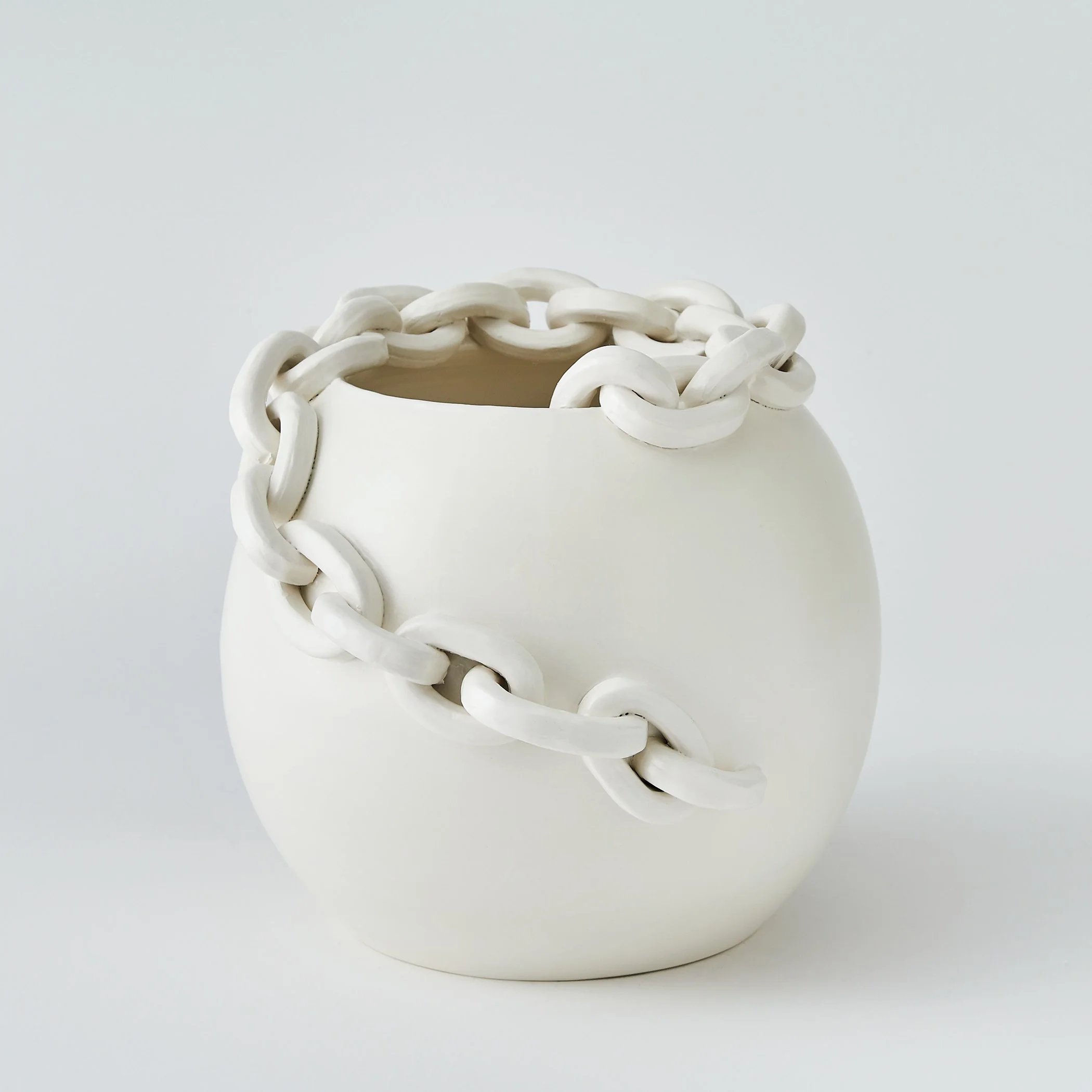 Global Views Catena Matte White Vase and Bowl - Image 11