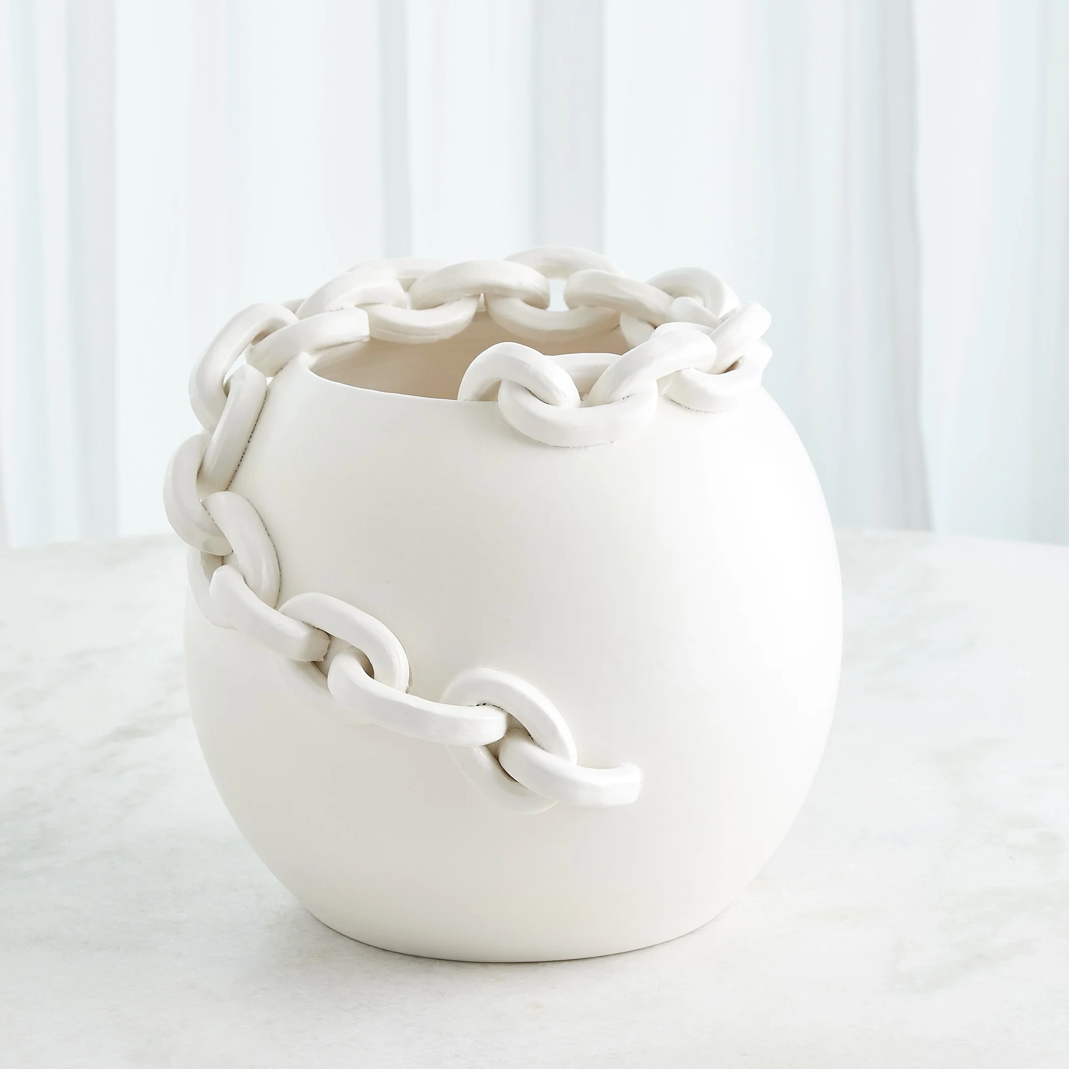 Global Views Catena Matte White Vase and Bowl - Image 12