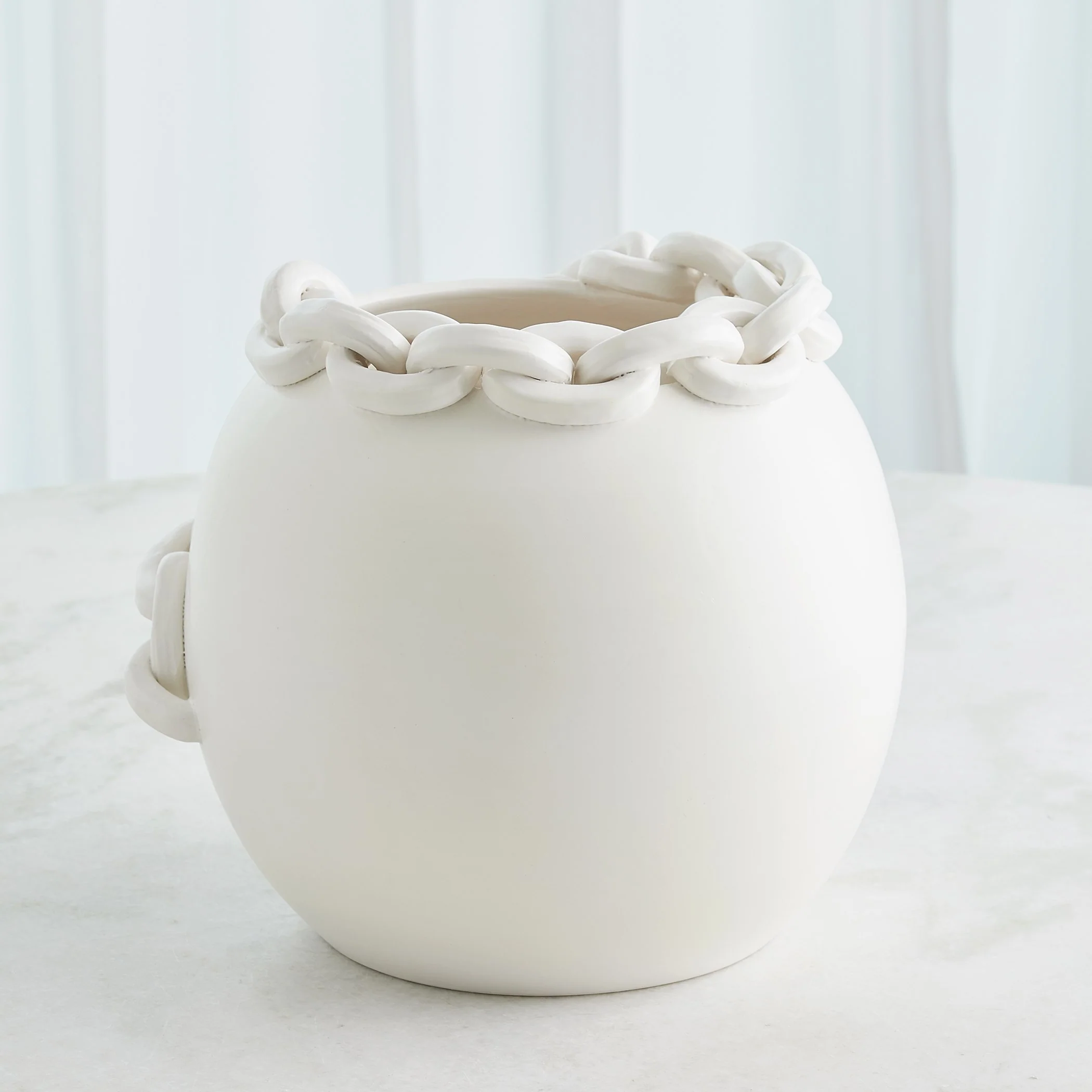 Global Views Catena Matte White Vase and Bowl - Image 13
