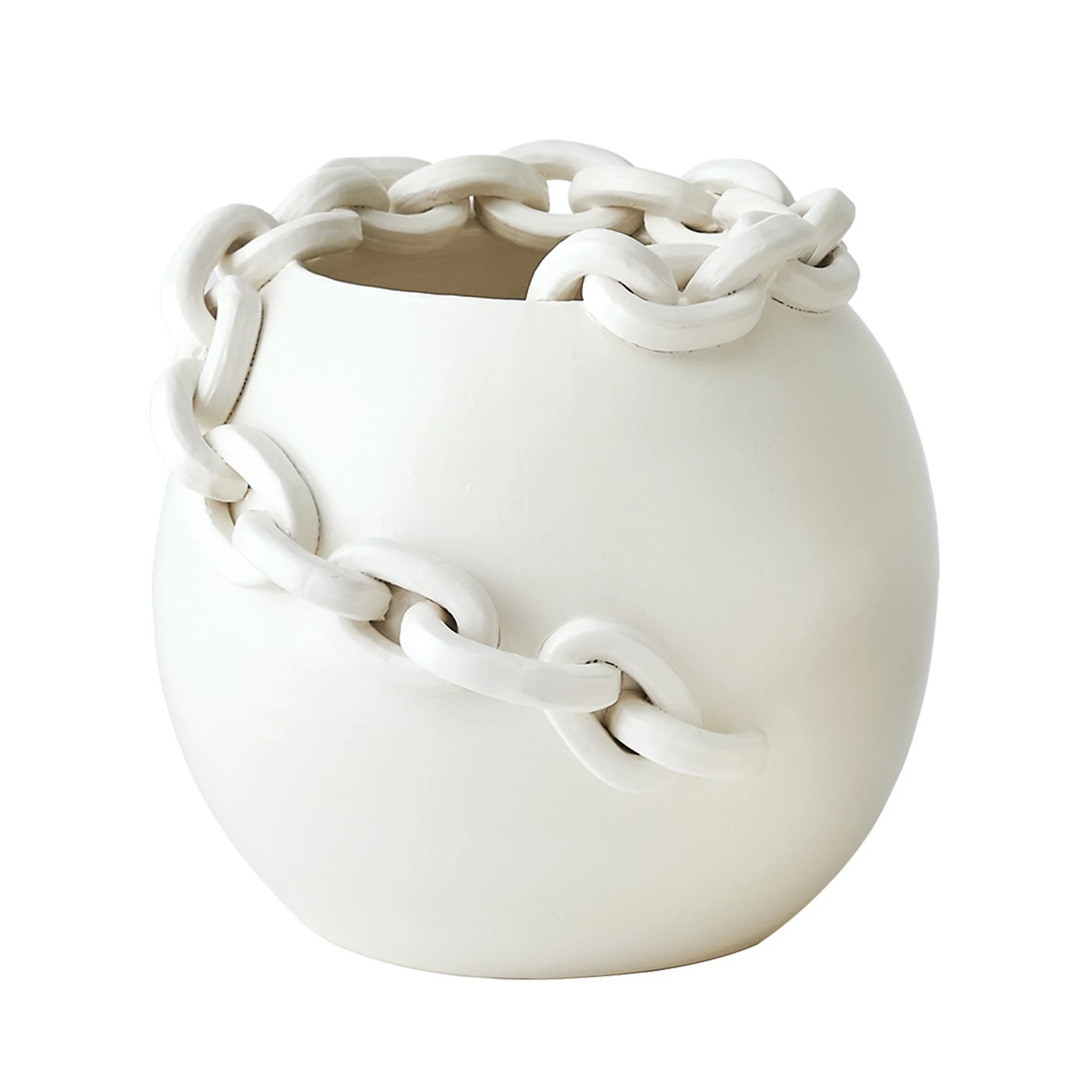 Global Views Catena Matte White Vase and Bowl - Image 15