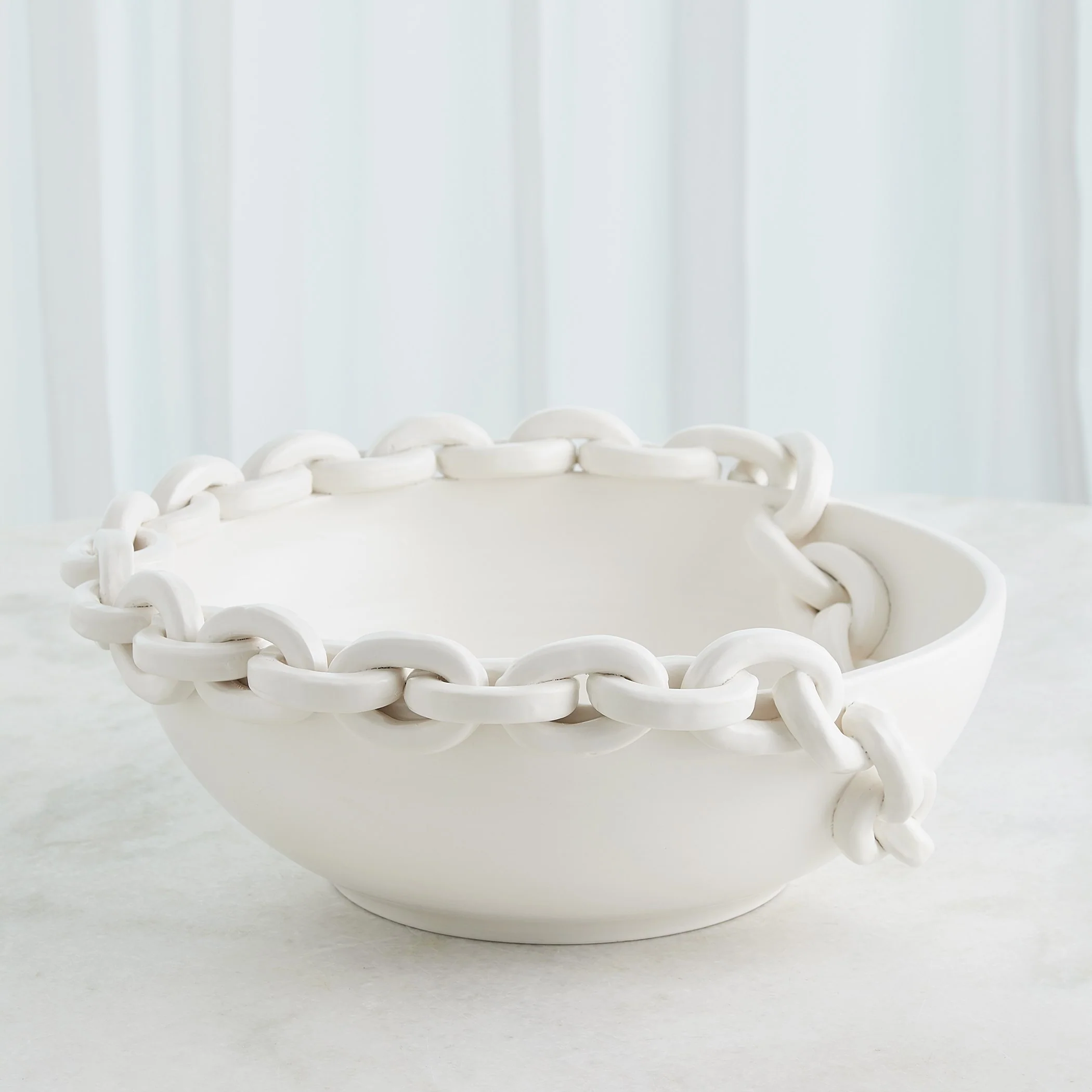 Global Views Catena Matte White Vase and Bowl - Image 4
