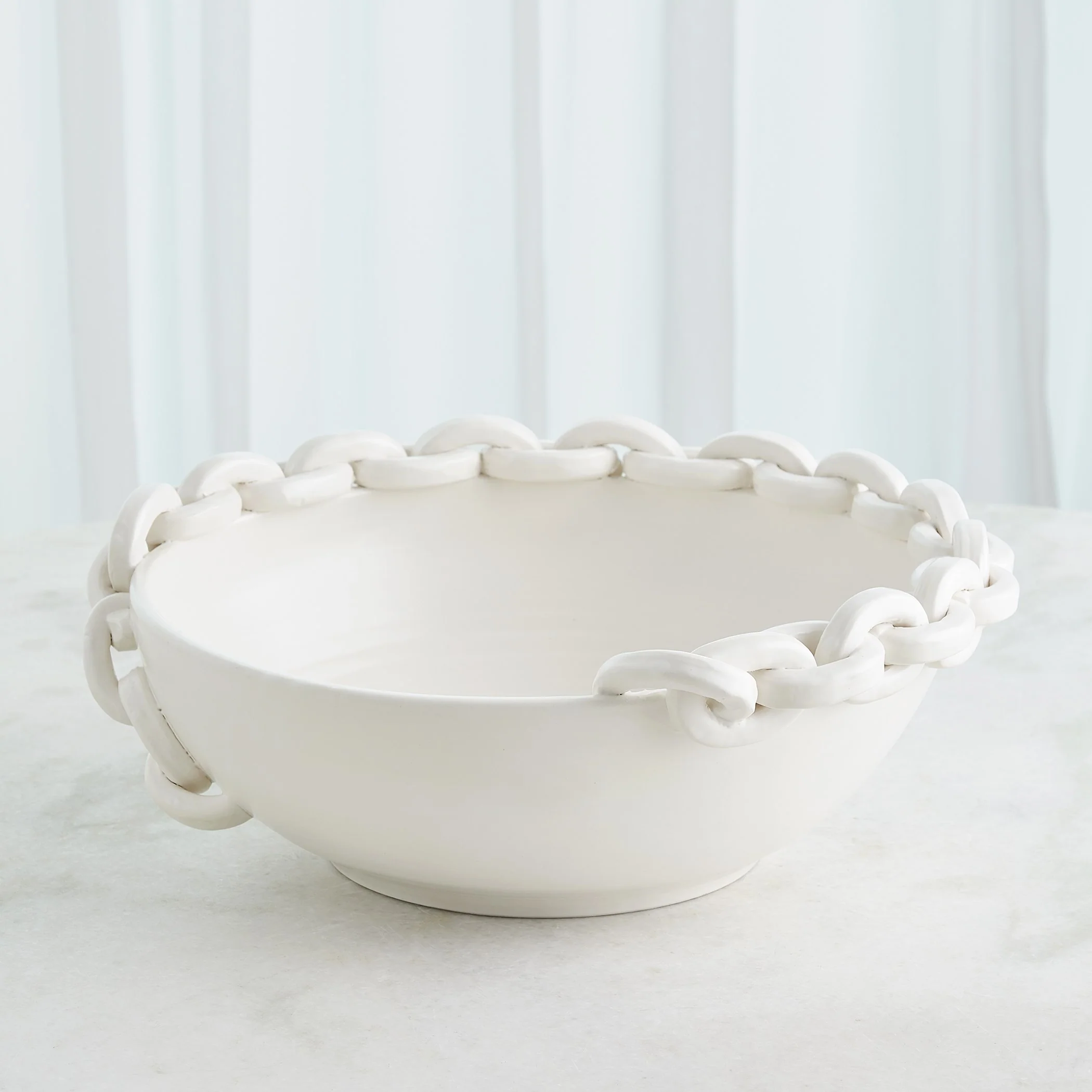Global Views Catena Matte White Vase and Bowl - Image 5