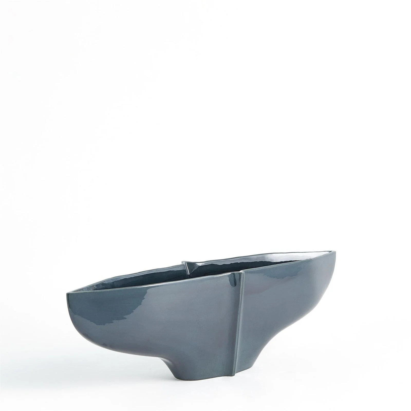 Global Views Center Ridge Bowl-Blue - Image 2