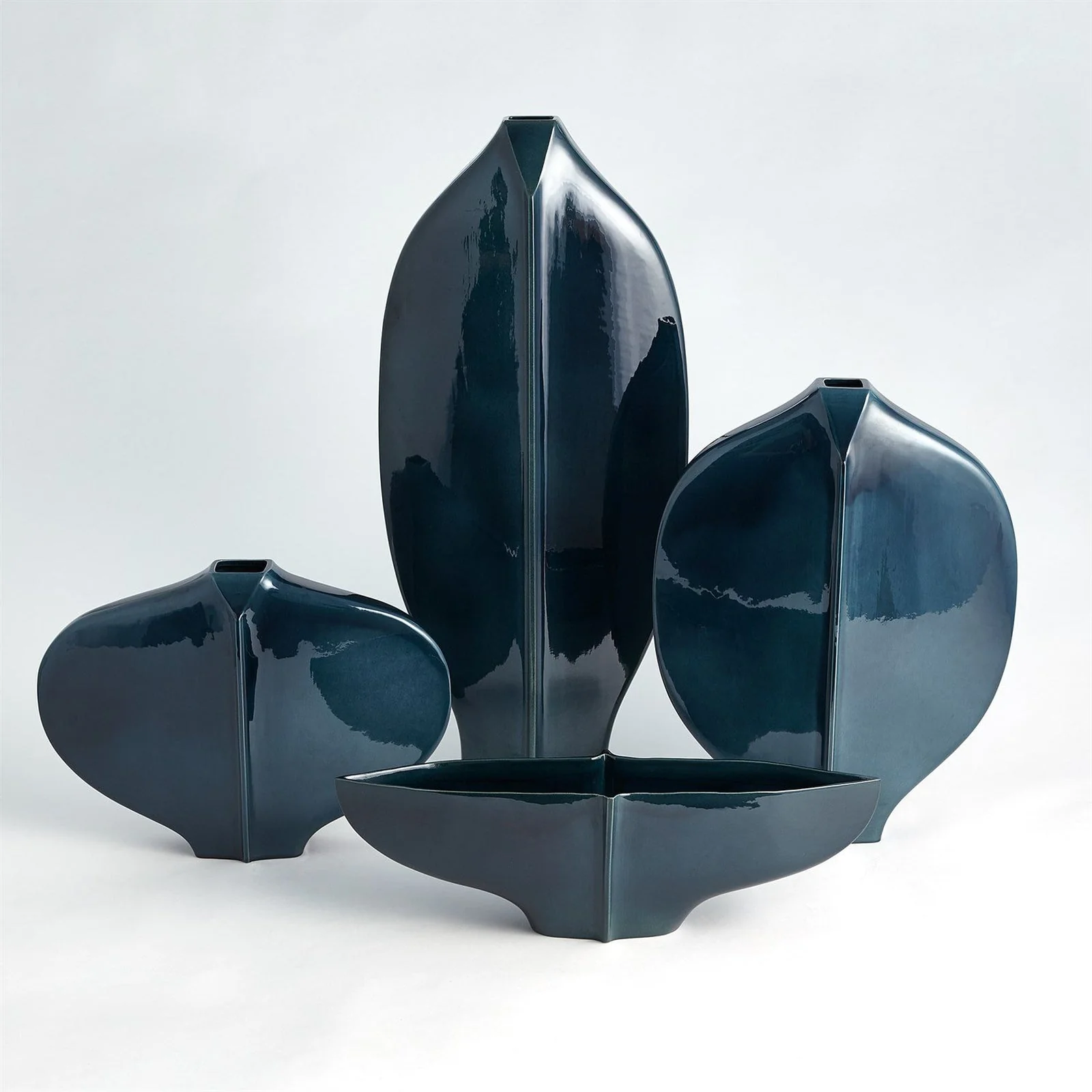 Global Views Center Ridge Bowl-Blue - Image 6